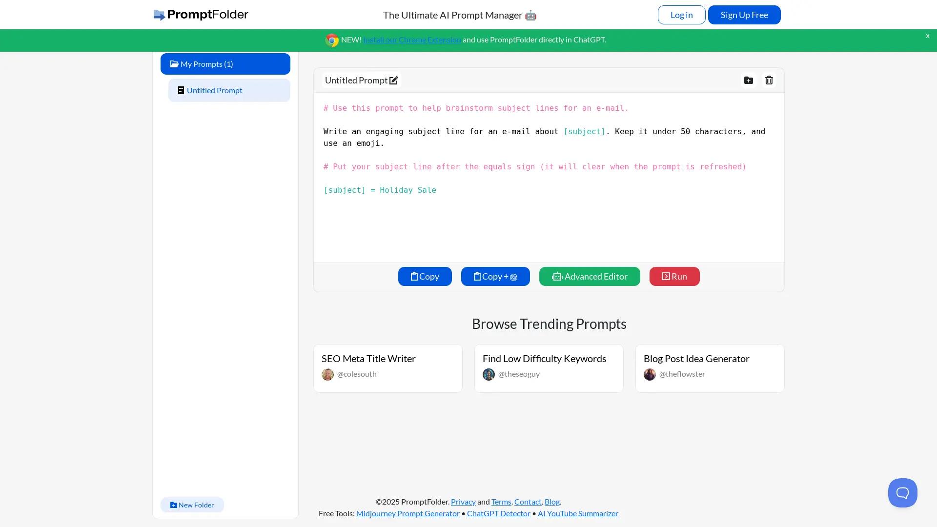 PromptFolder screenshot