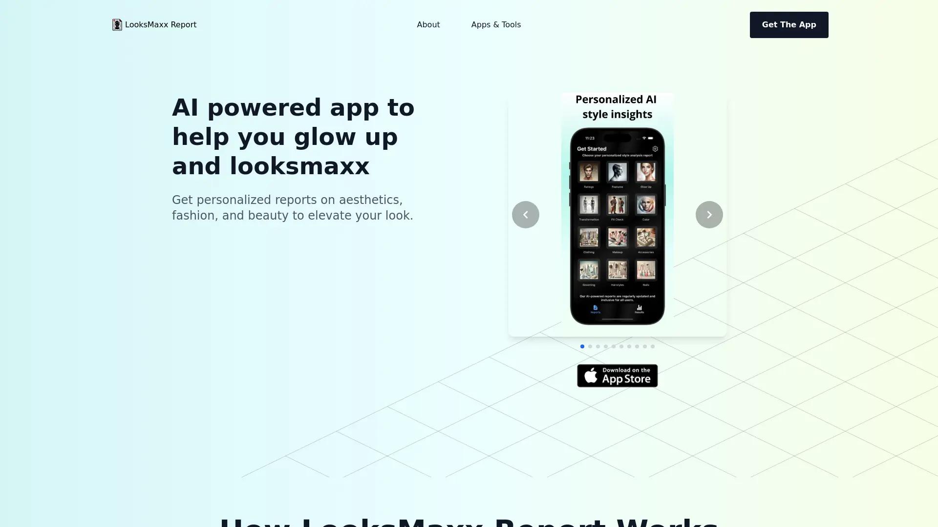 LooksMaxx Report screenshot