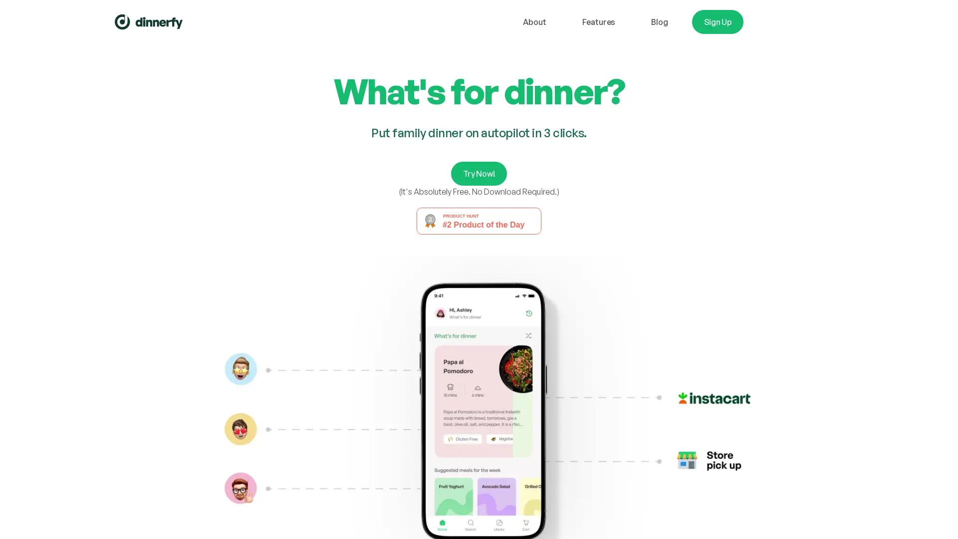 Dinnerfy screenshot