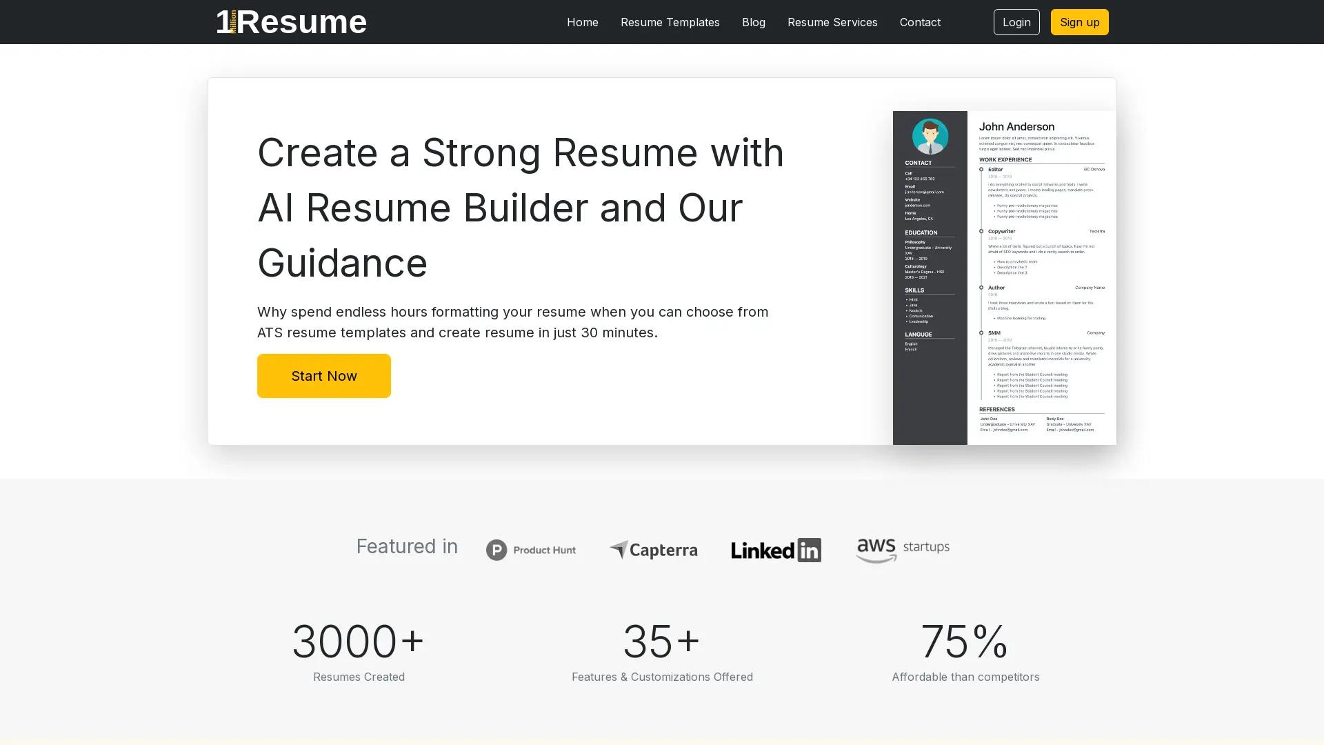 1MillionResume screenshot