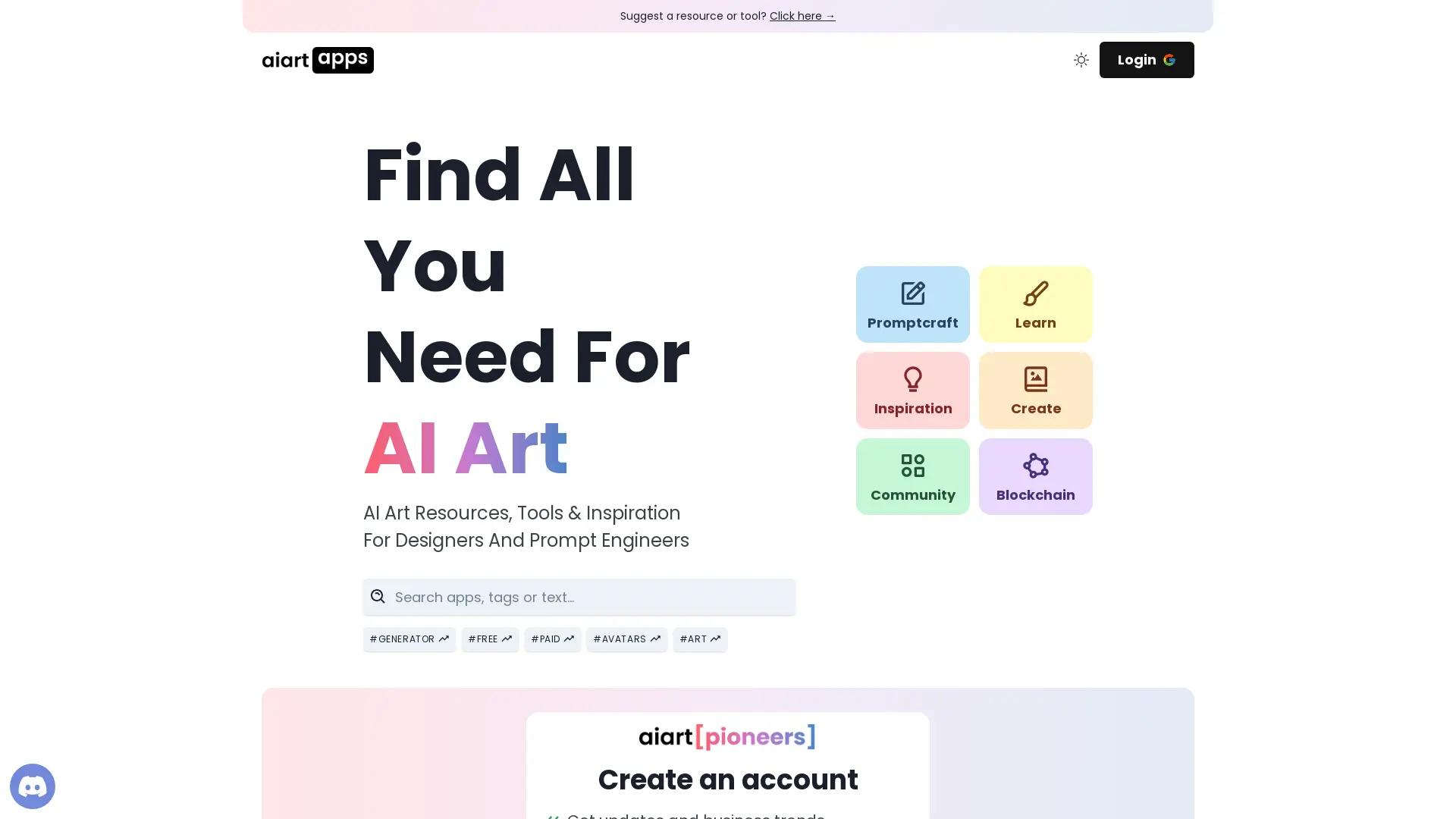 AI Art Apps Database screenshot