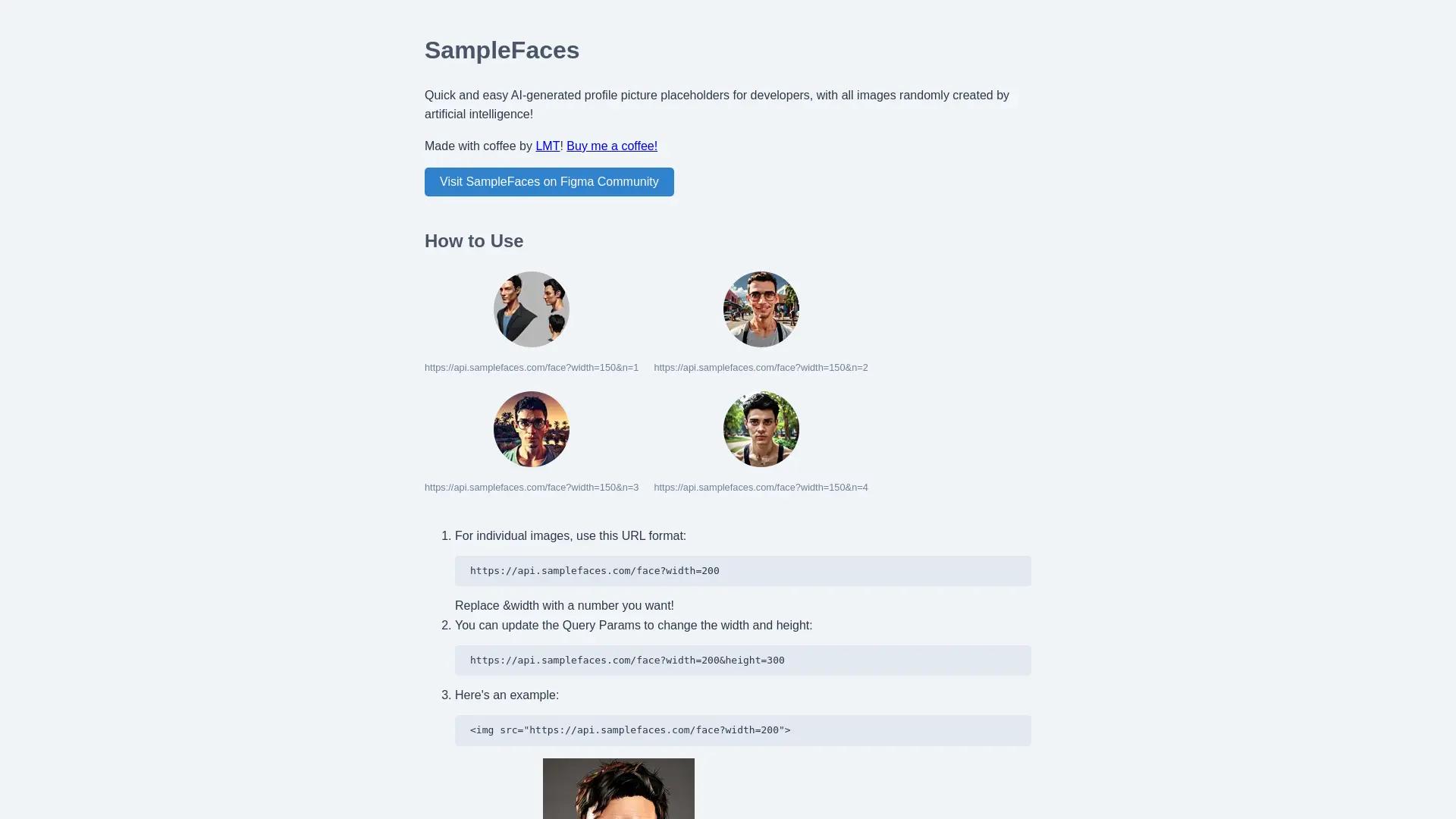 SampleFaces screenshot