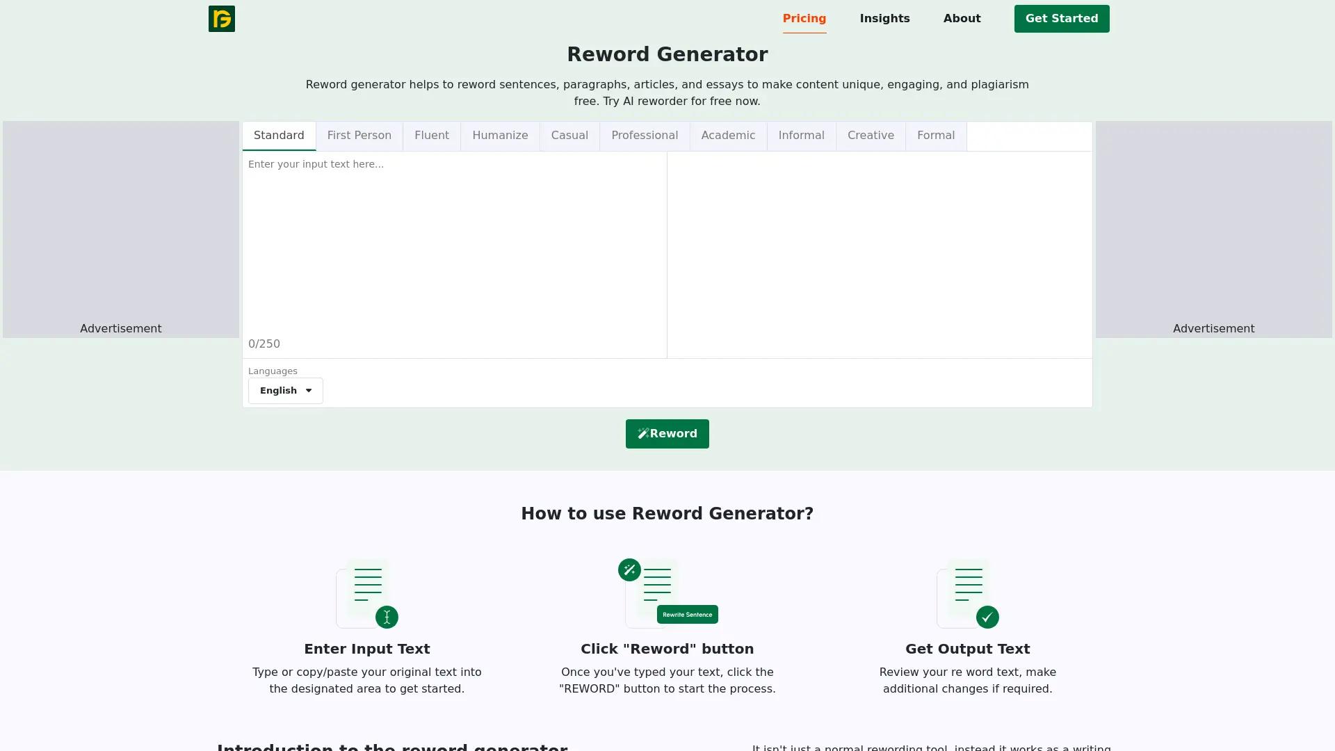Reword Generator screenshot