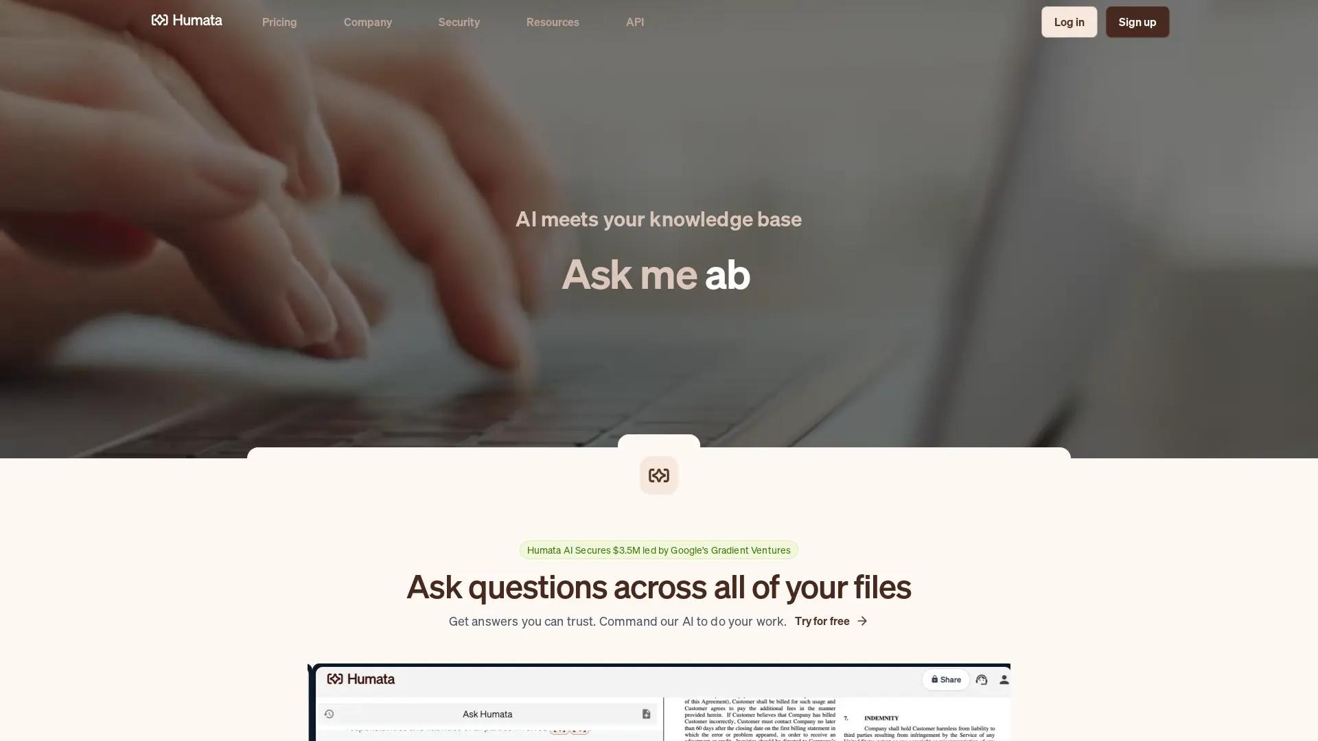 Humata AI screenshot