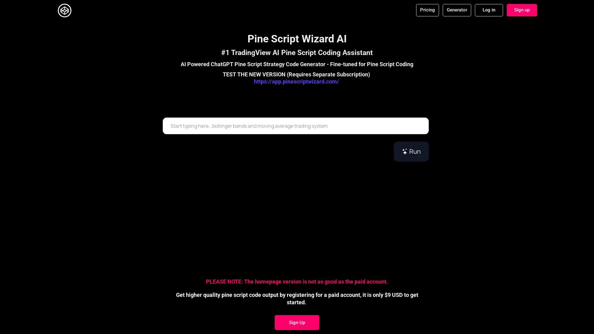 Pine Script Wizard screenshot
