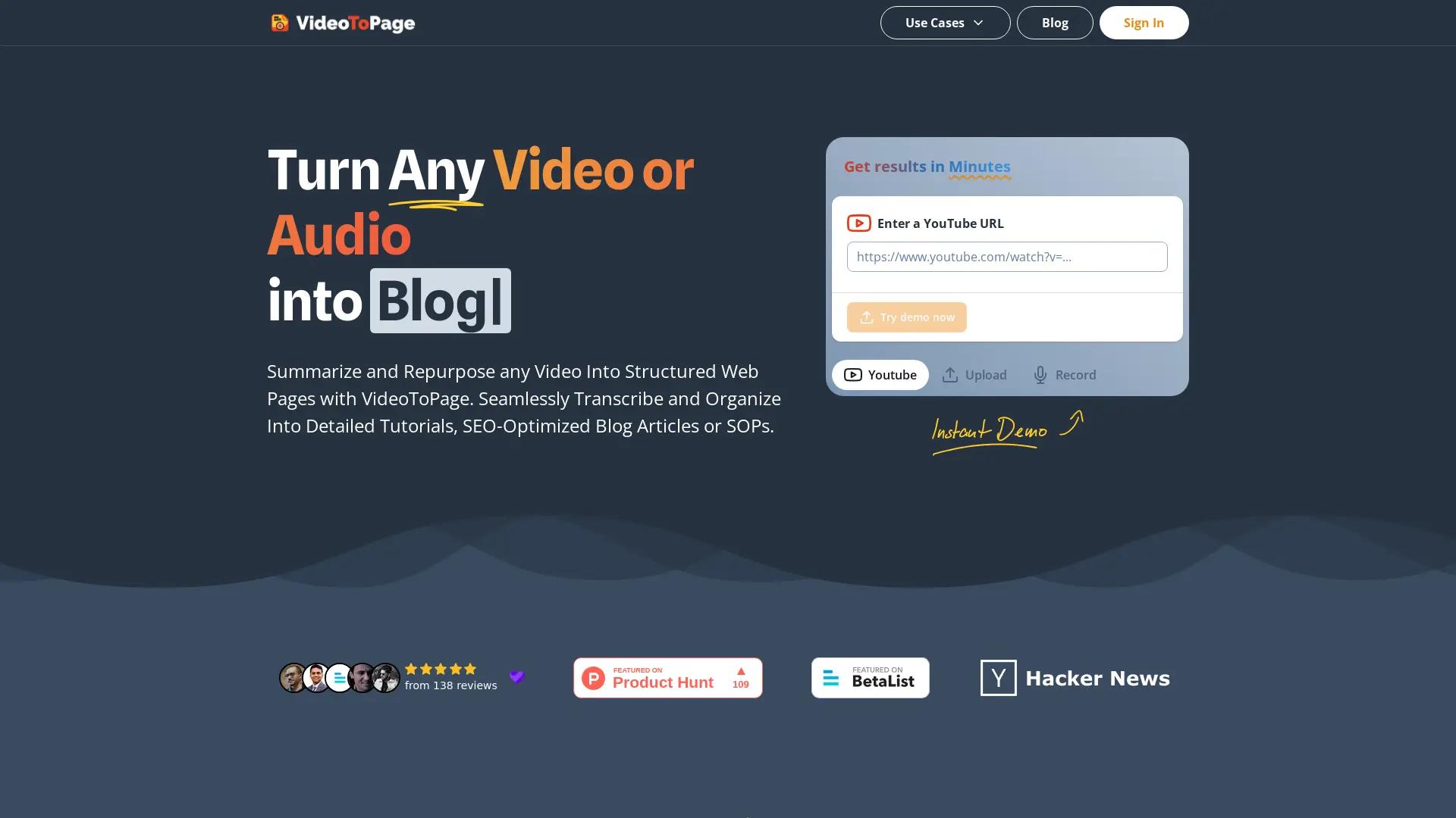 VideoToPage screenshot