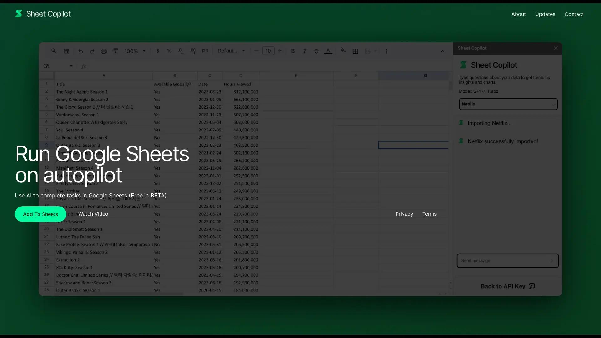 Sheet Copilot screenshot