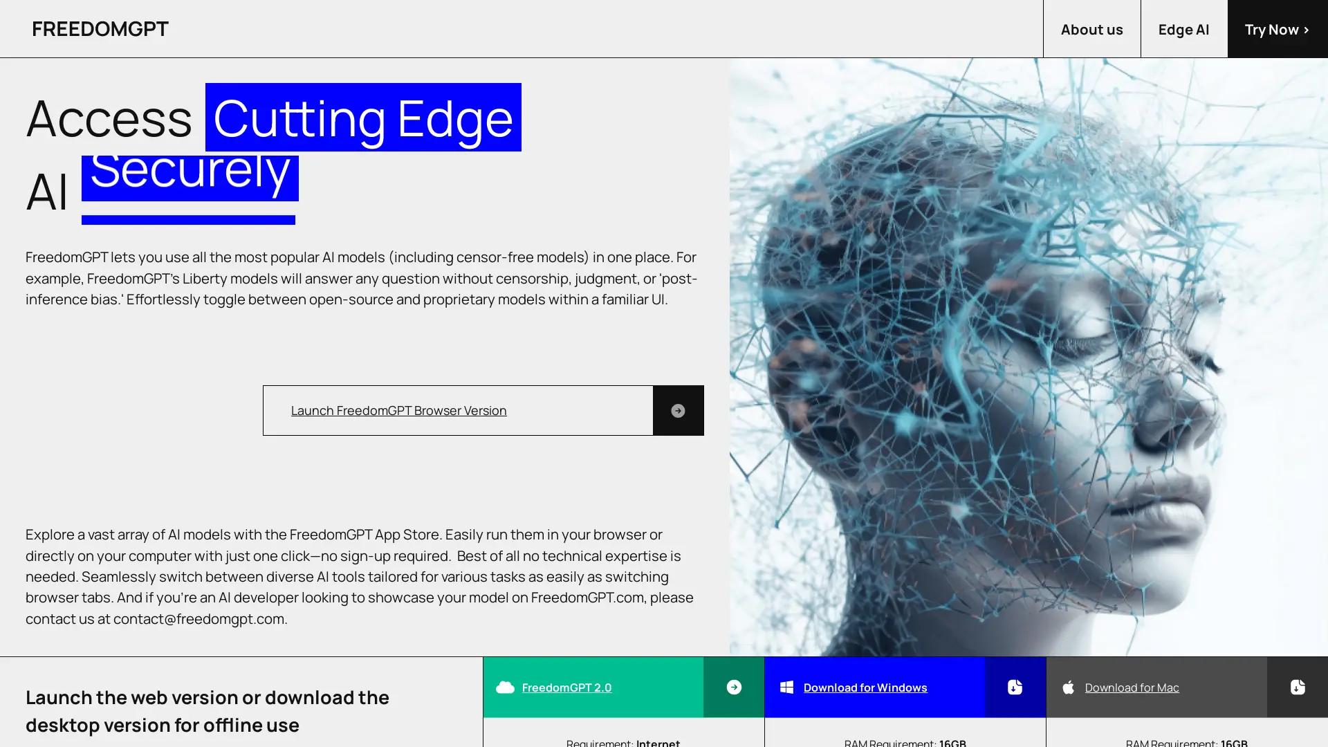 FreedomGPT screenshot