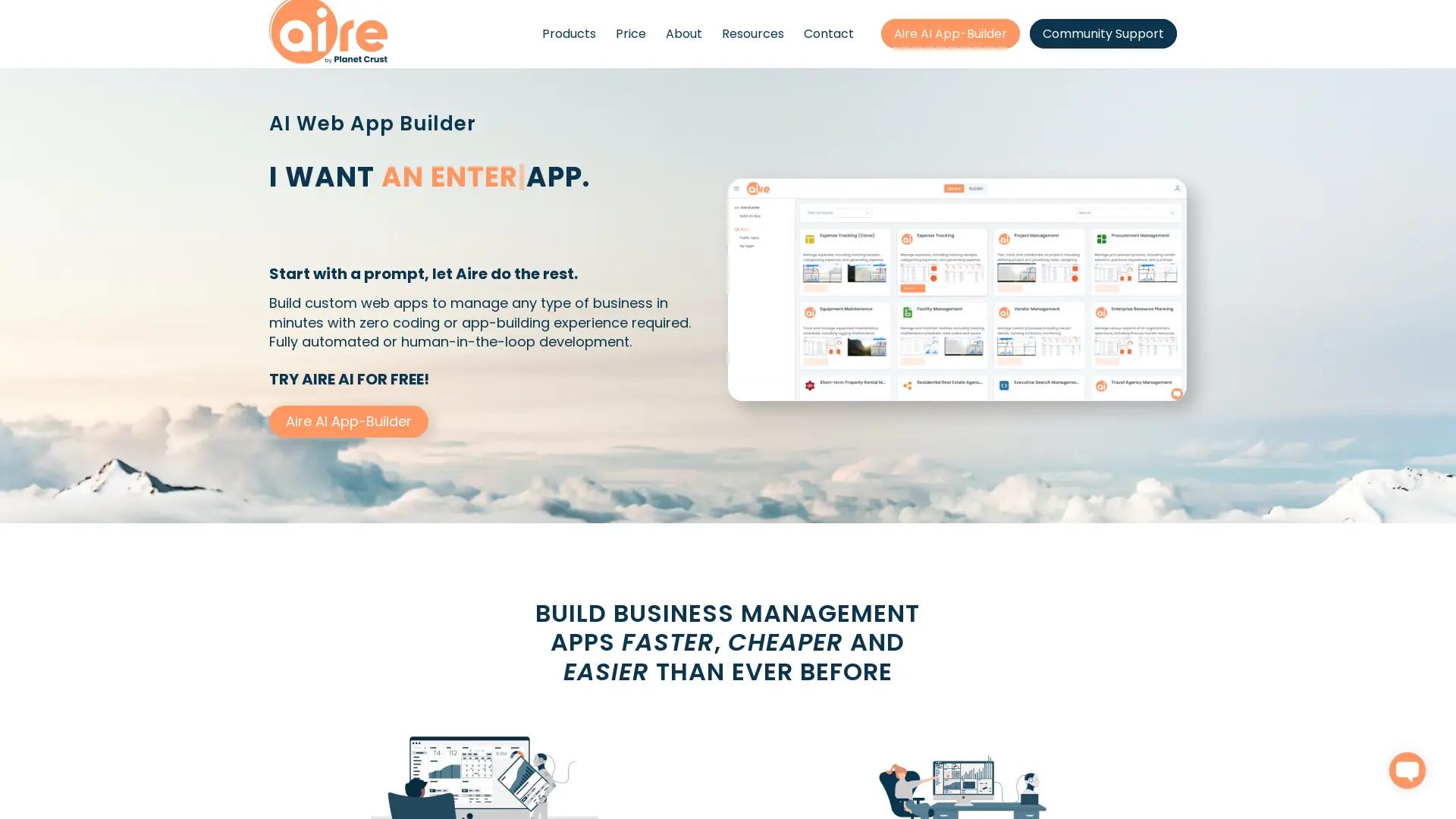 Aire AI App Builder screenshot
