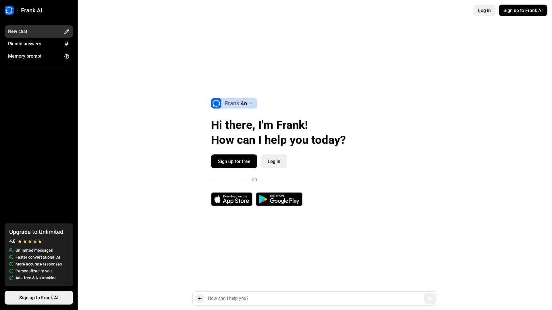 Frank AI screenshot