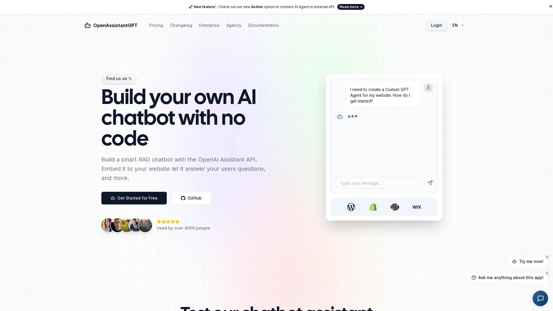 OpenAssistantGPT screenshot