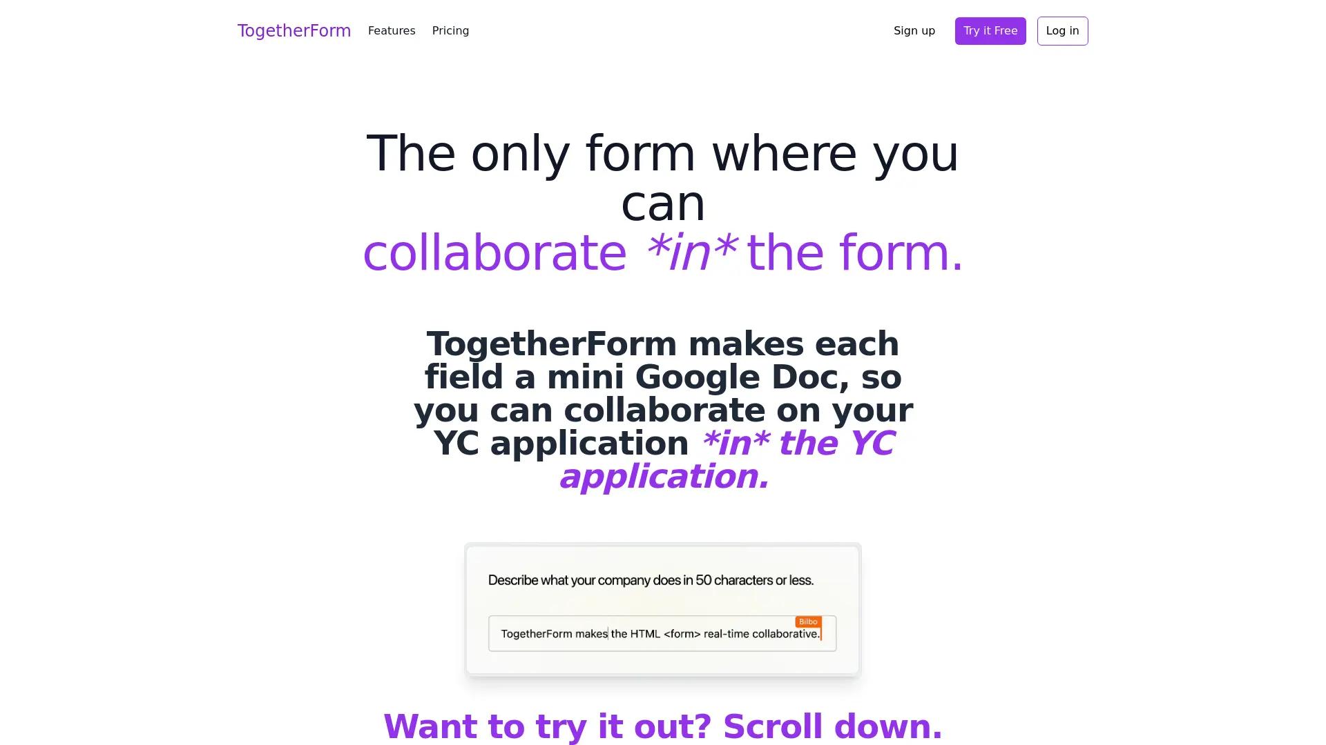 TogetherForm screenshot
