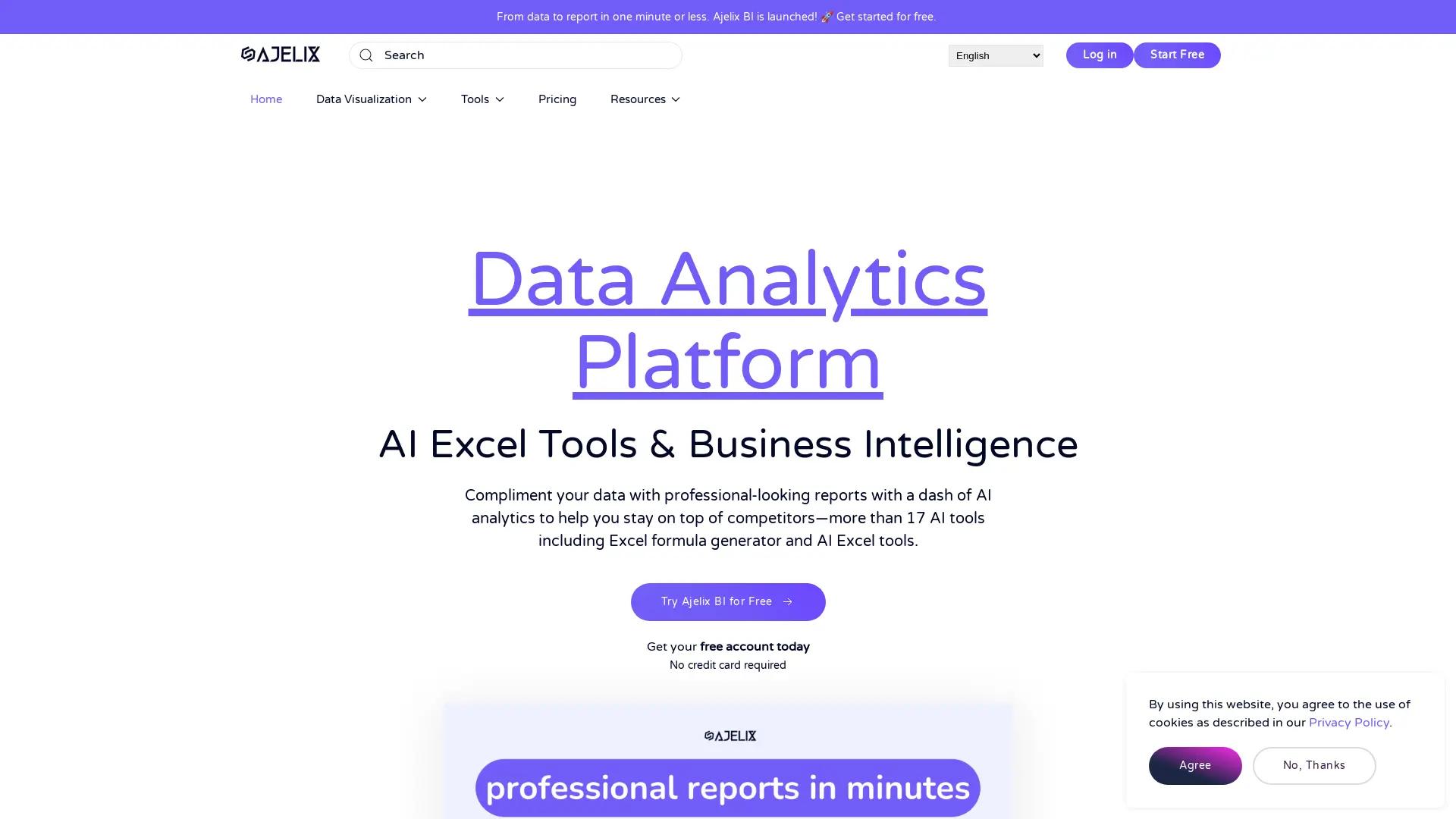 Ajelix AI Excel Tools screenshot