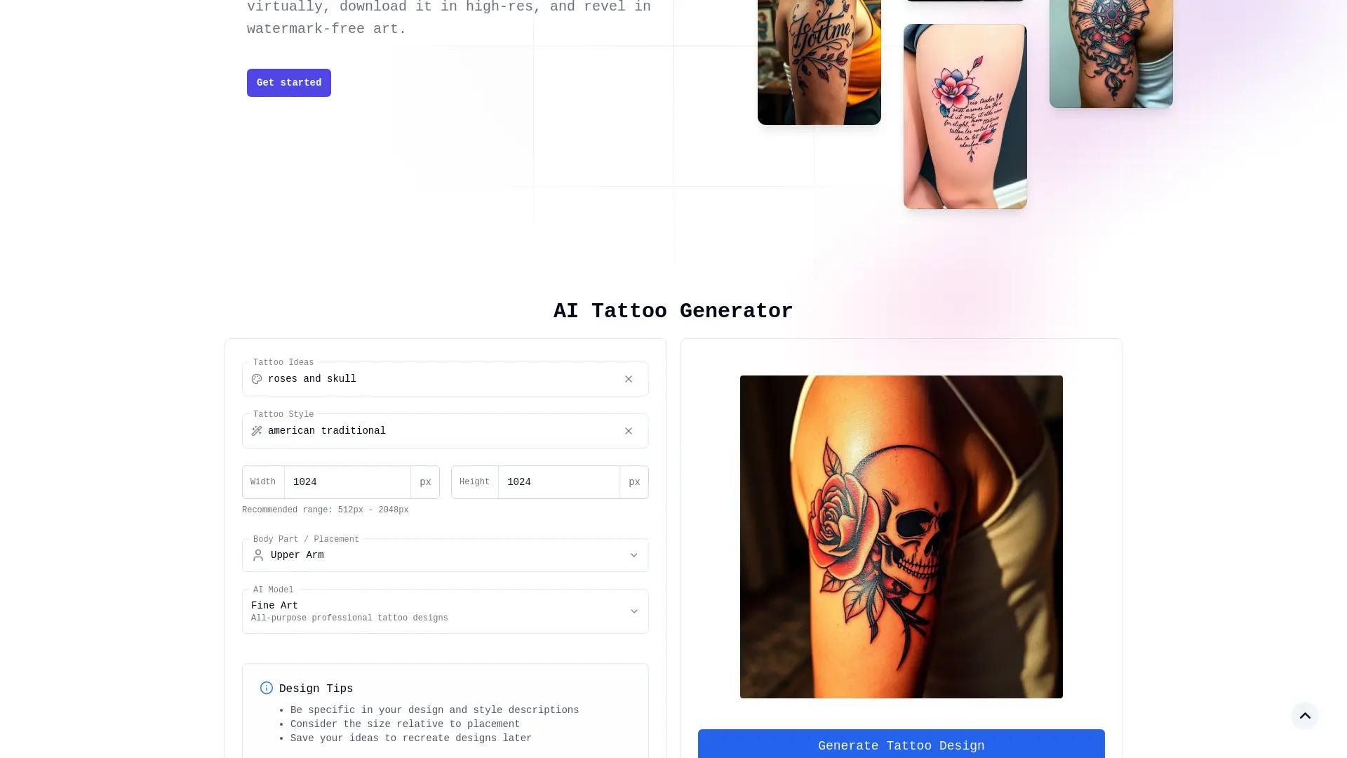 TattooGen.ai screenshot