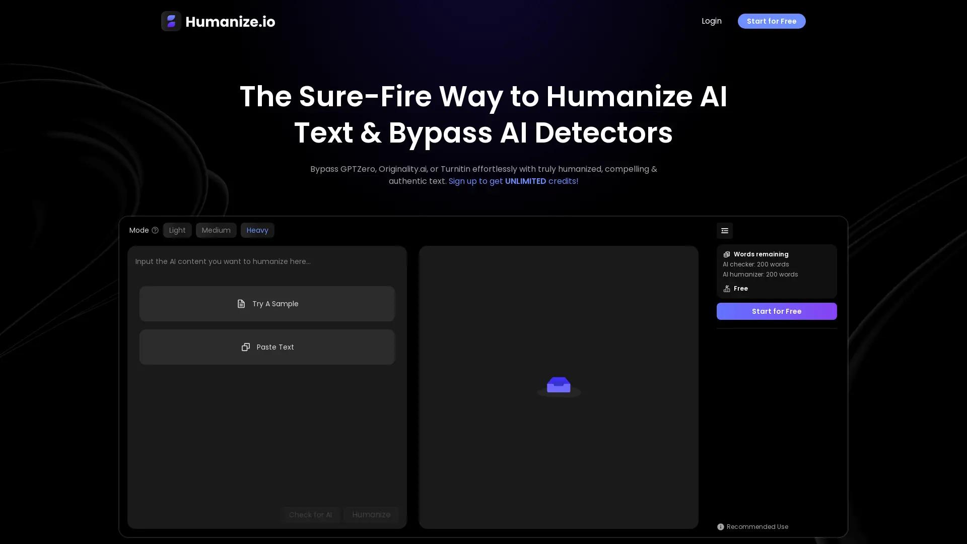 Humanize.io screenshot