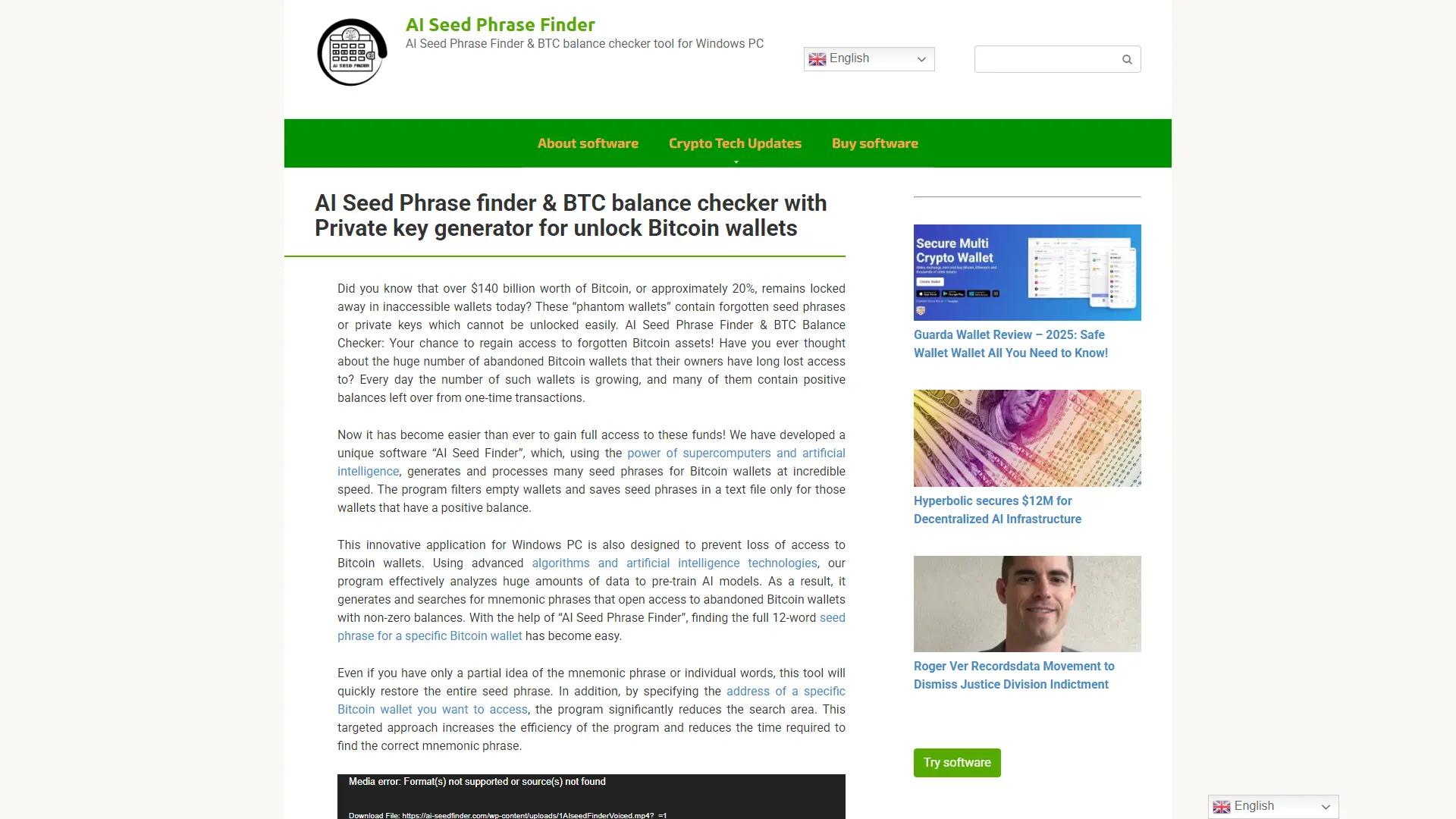 AI Seed Phrase Finder screenshot