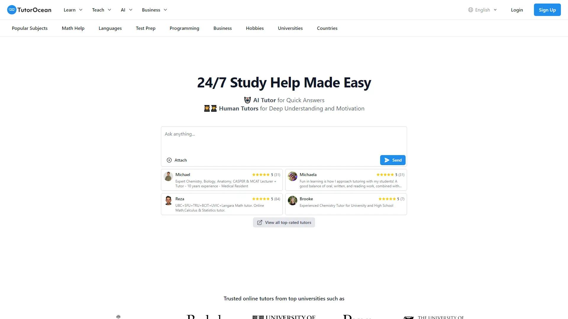 Tutorocean screenshot