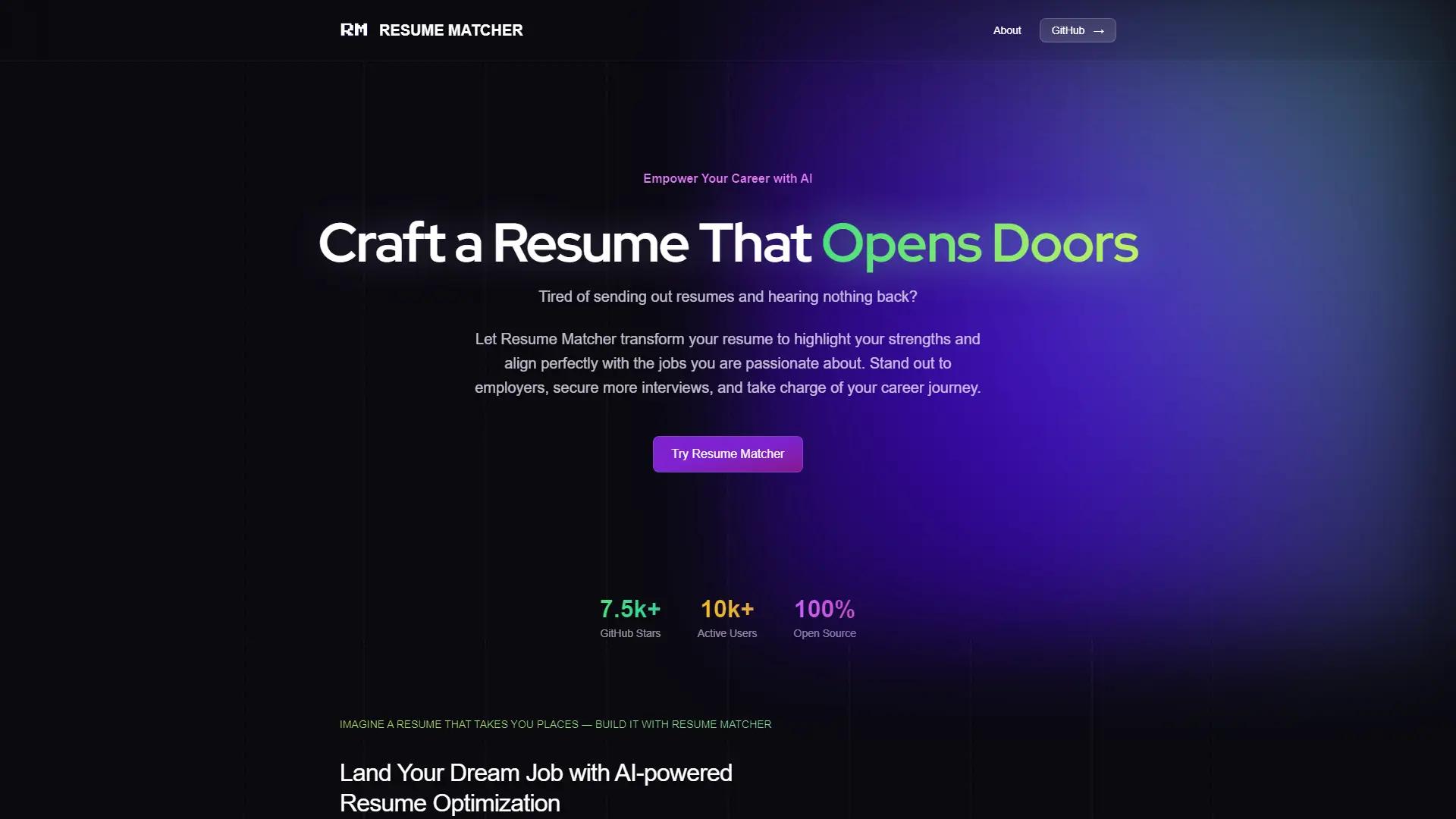 Resume Matcher screenshot