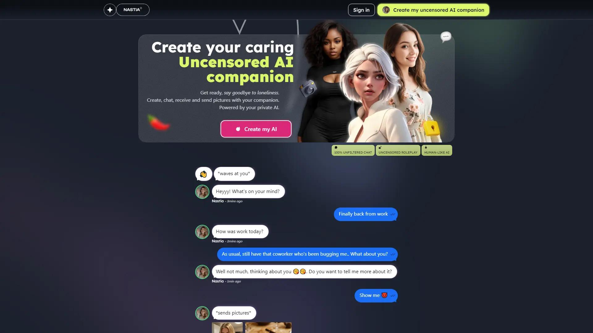 Nastia.Ai screenshot