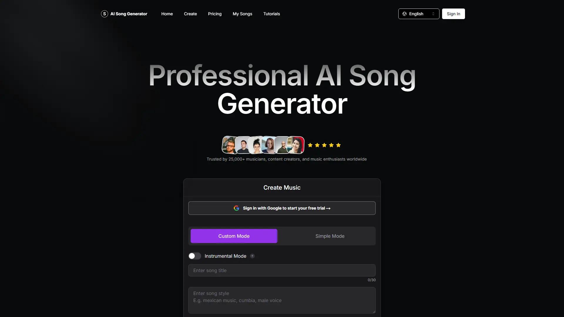 AI Song Generator screenshot