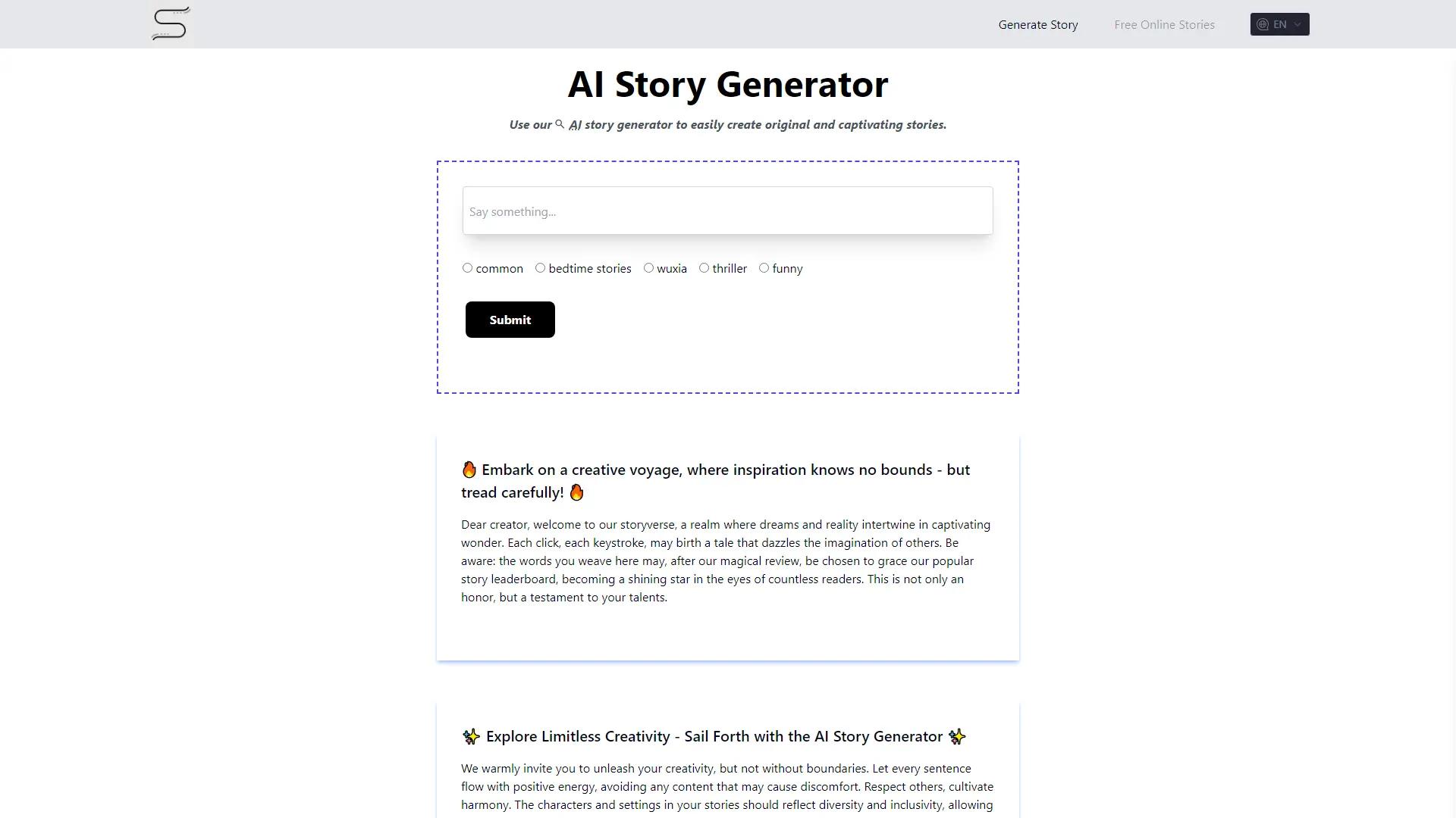 Https://Ai-Storygenerator/ screenshot