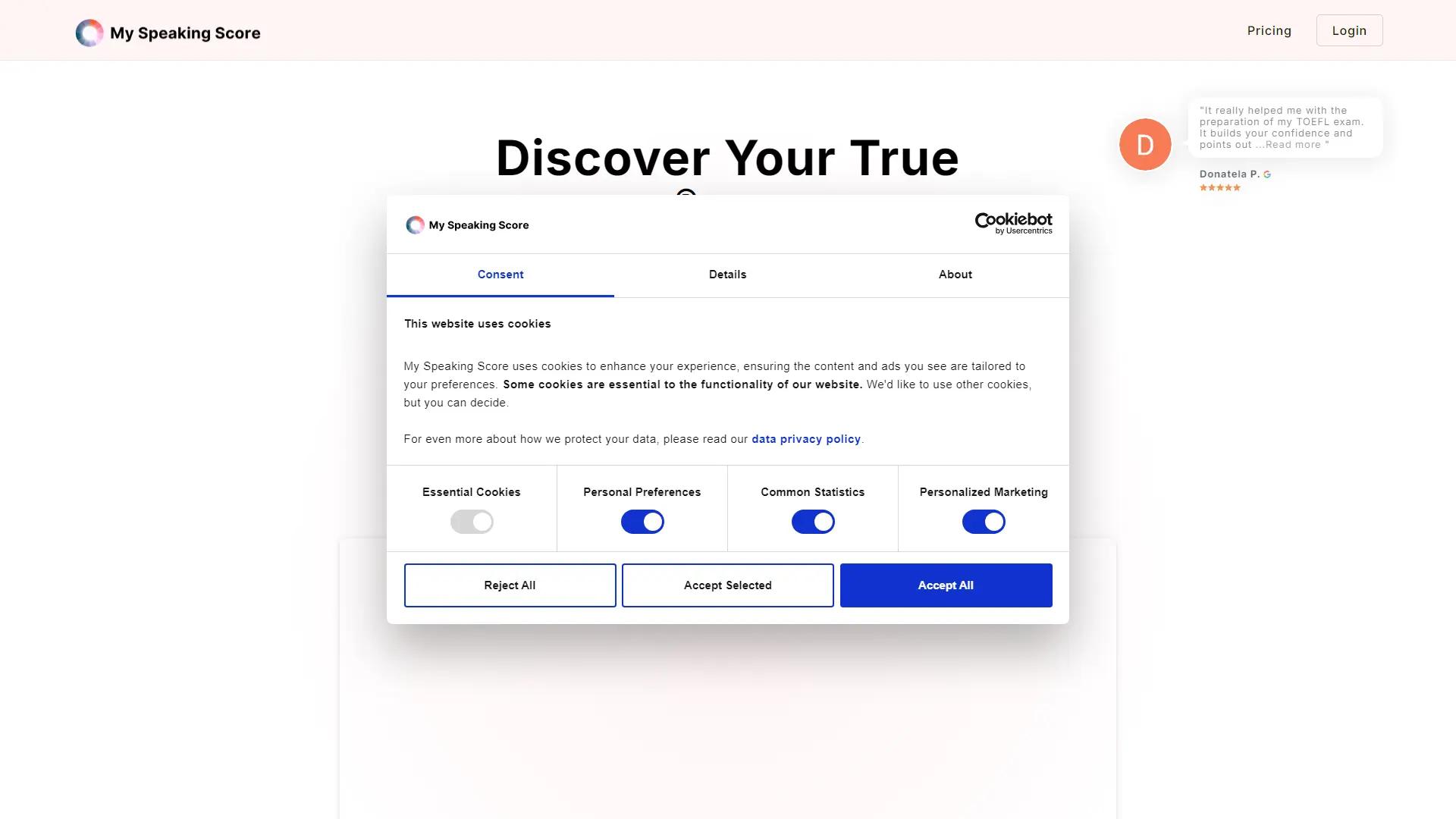 My Speaking Score screenshot