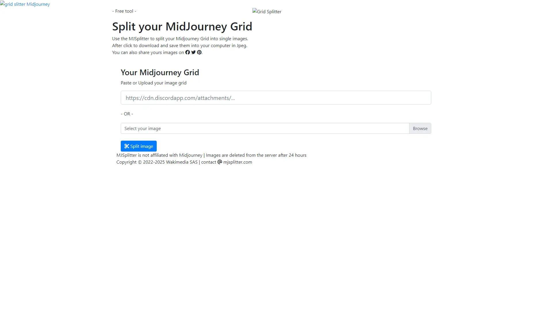 Midjourney Grid Splitter screenshot