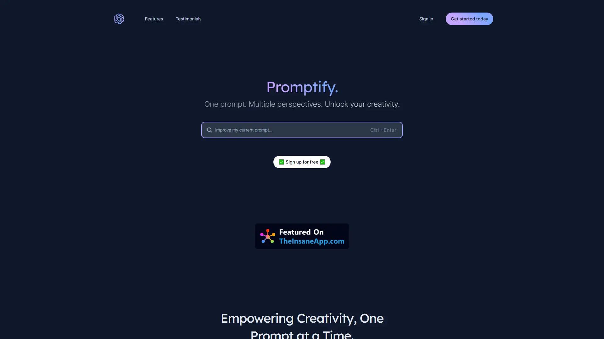 Promptify screenshot