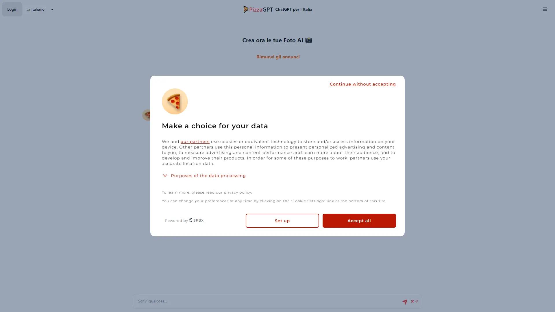 PizzaGPT - ChatGPT for Italy screenshot
