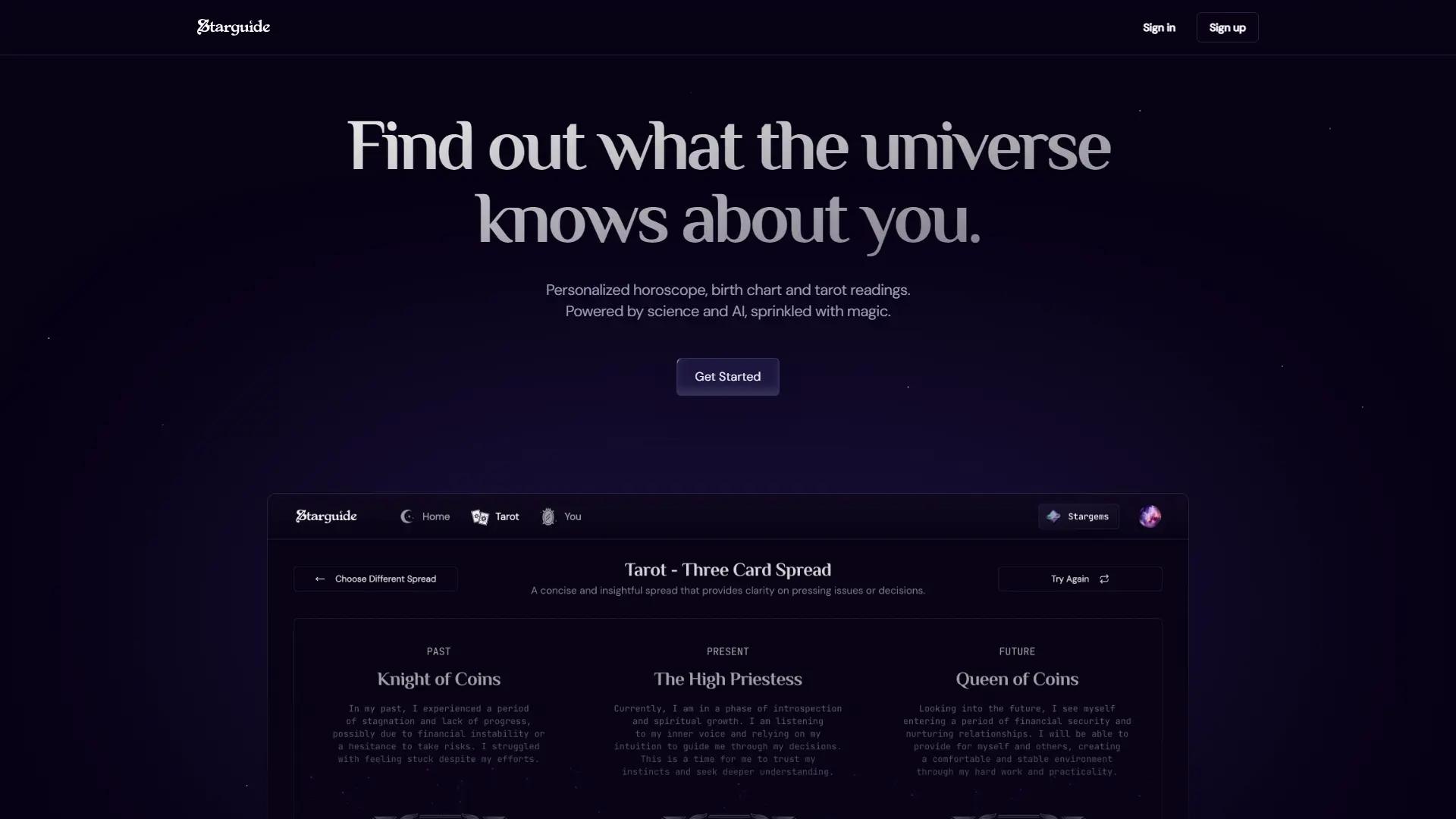 Starguide.Ai screenshot