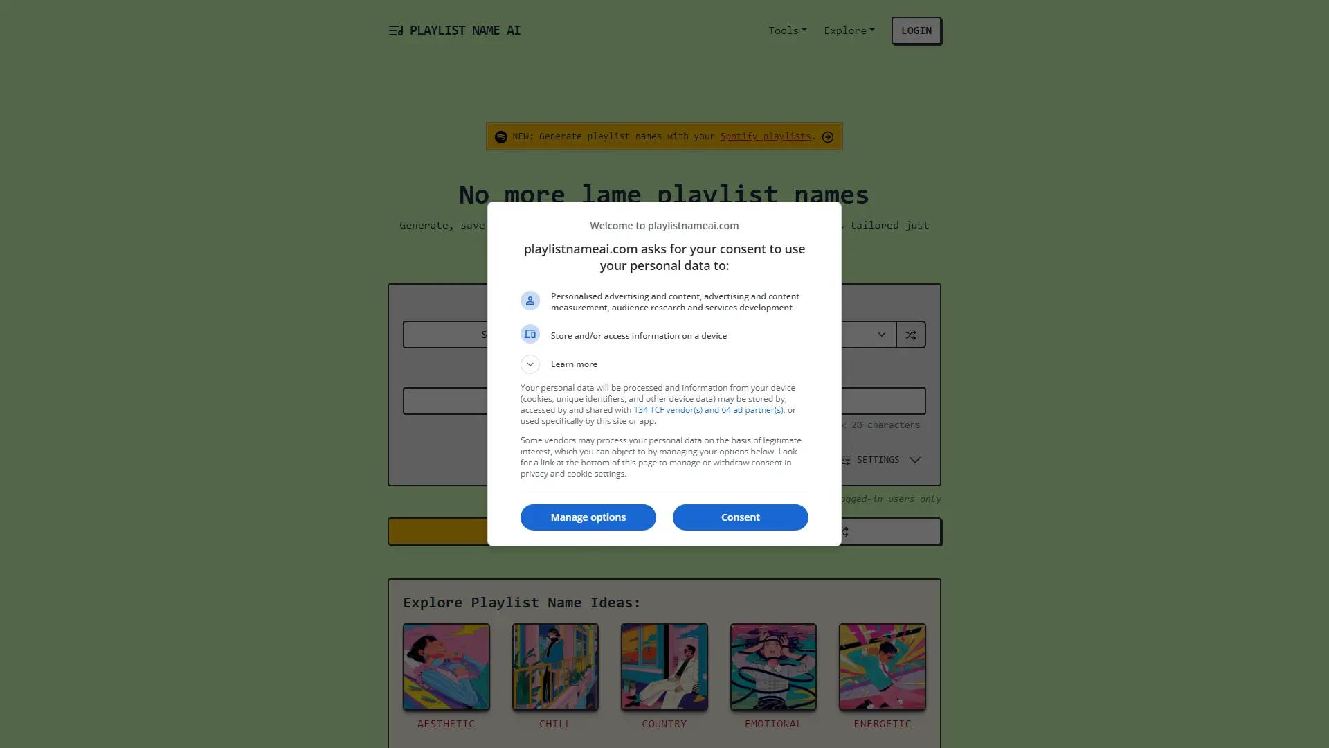 Playlistnameai screenshot