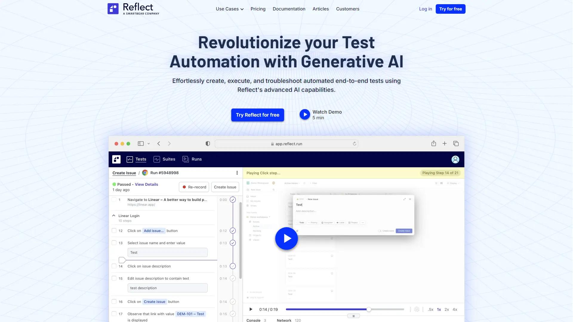 Reflect.run screenshot