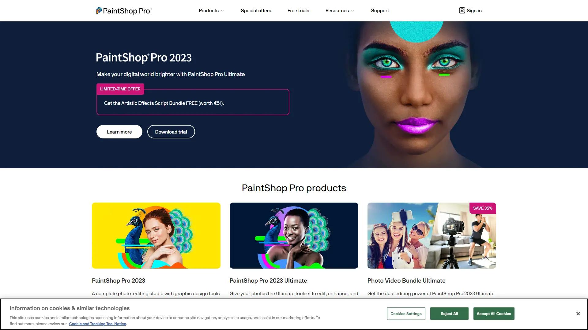 PaintShop Pro screenshot