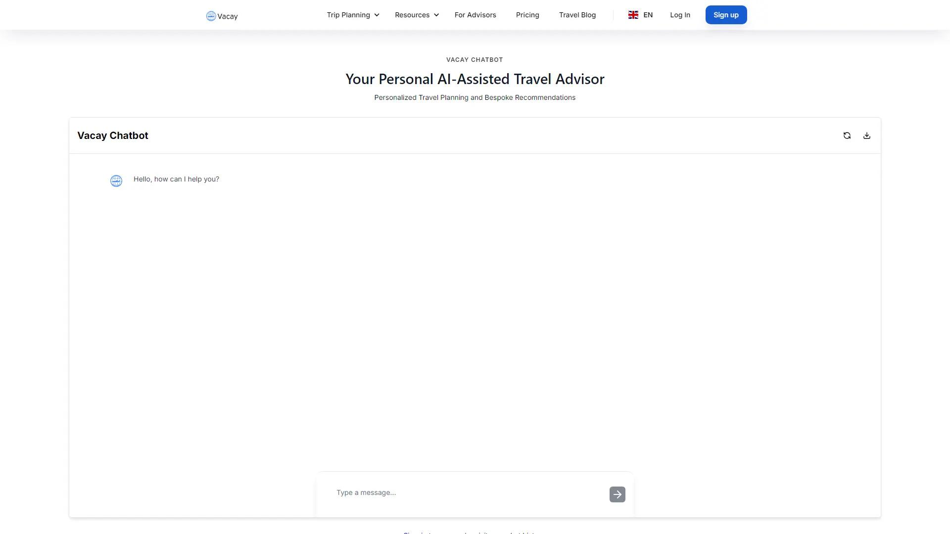 Vacation & Travel Chat (GPT) screenshot