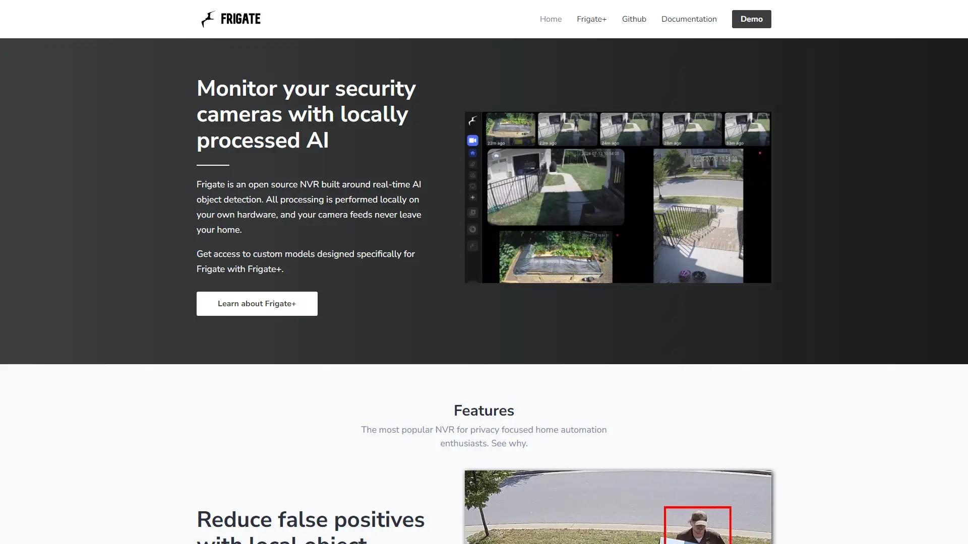 Frigate NVR screenshot