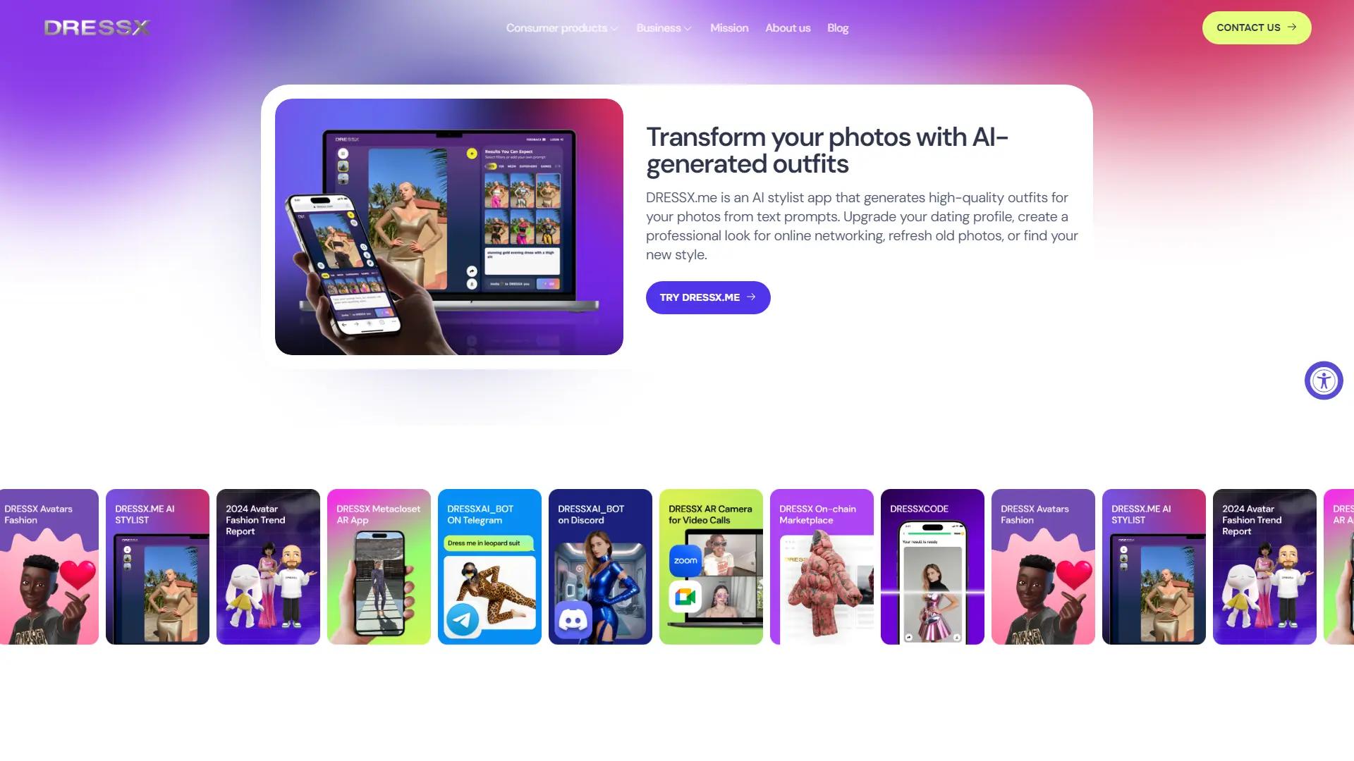 DRESSX.ME screenshot