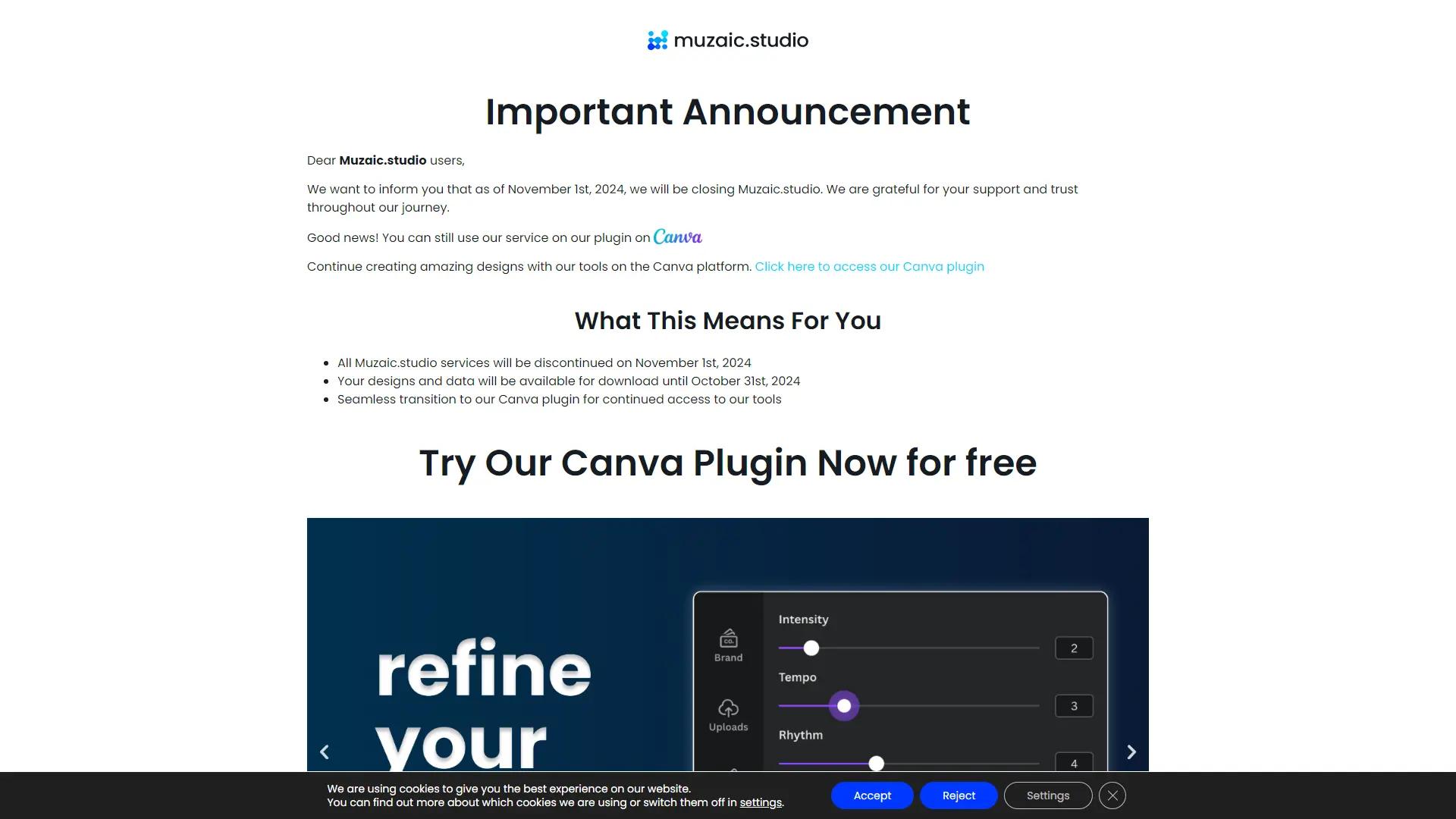 Muzaic.Studio screenshot