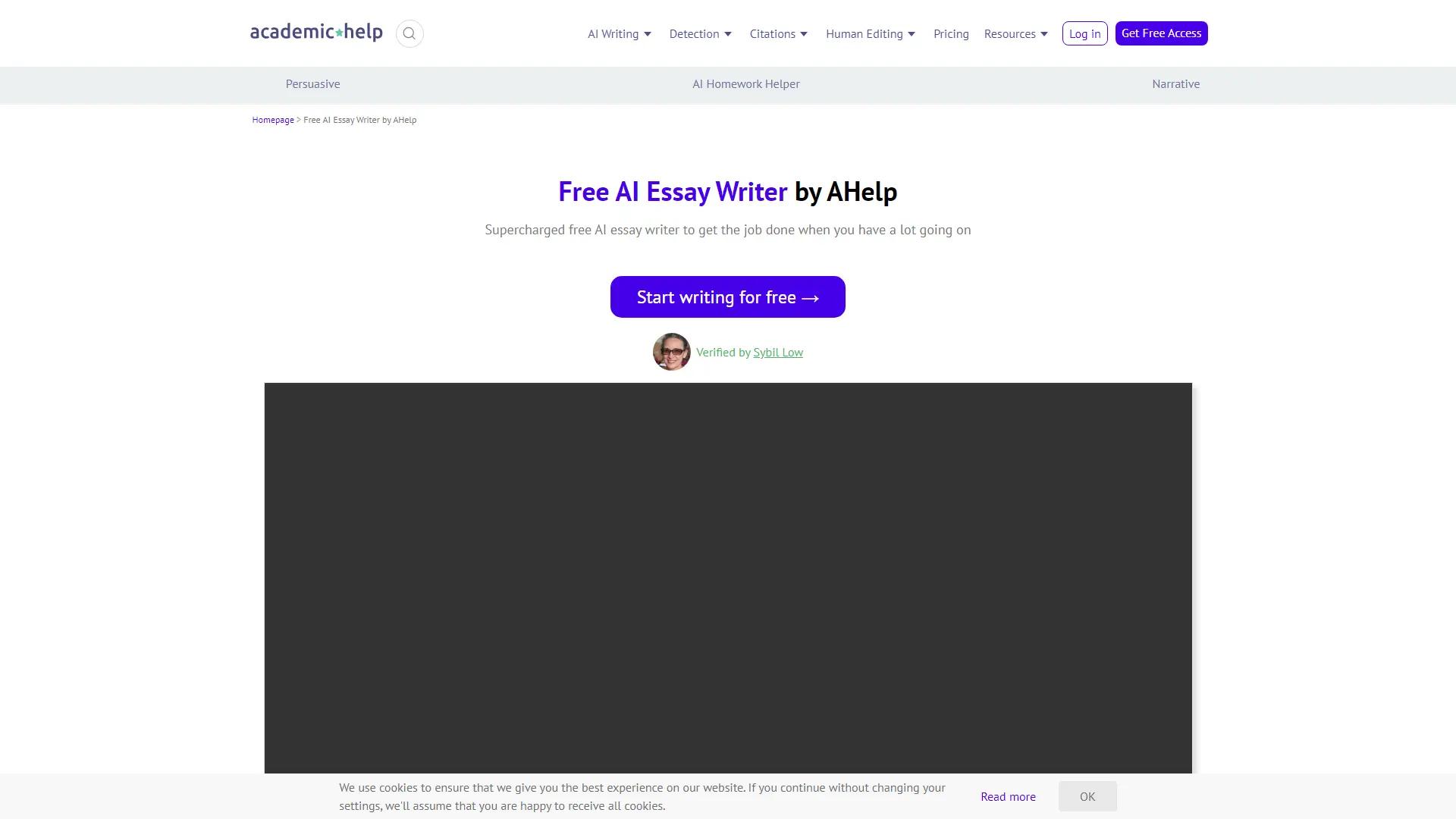 AcademicHelp AI Writer screenshot
