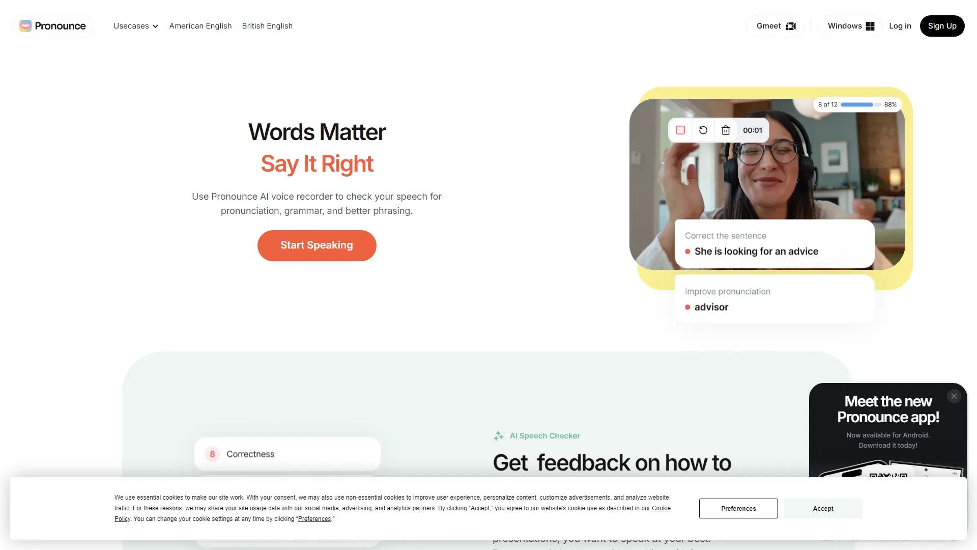 Pronounce screenshot