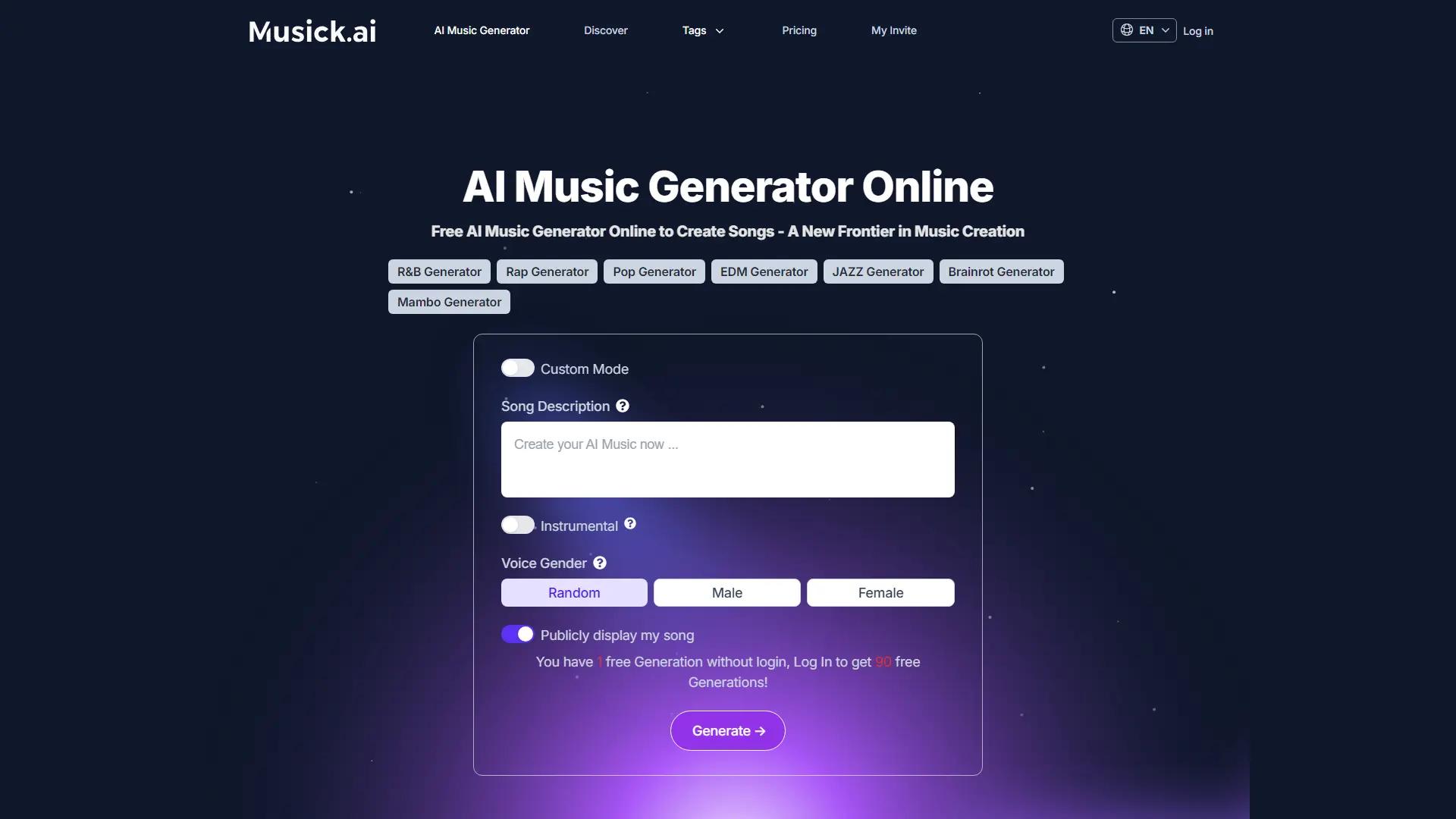 Musick AI screenshot