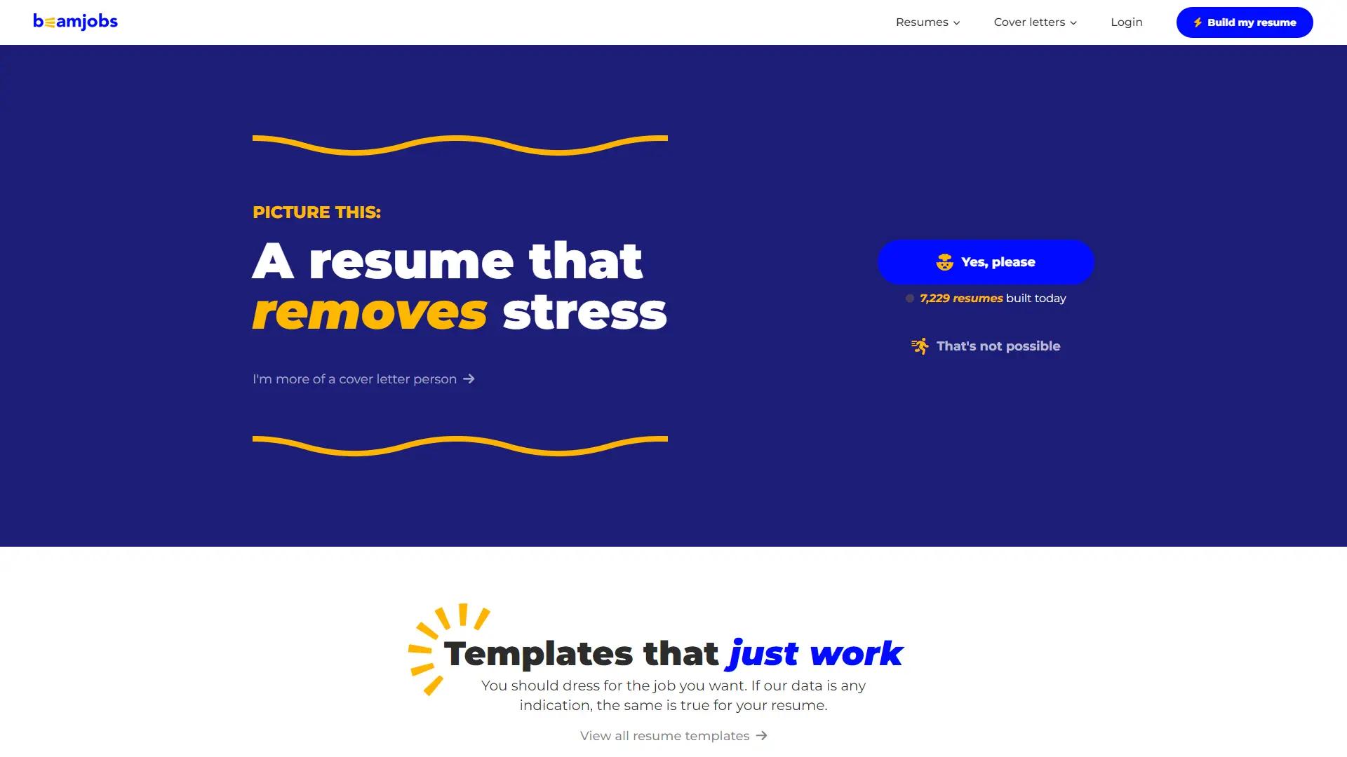 BeamJobs Resume Builder screenshot