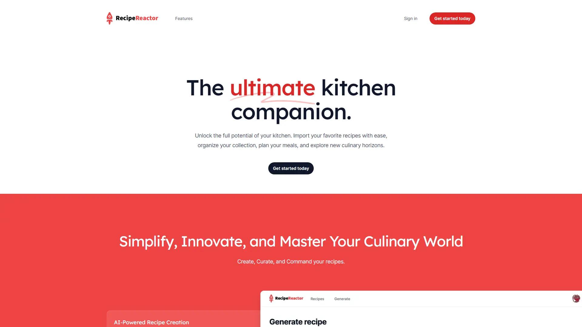 Recipe Reactor screenshot