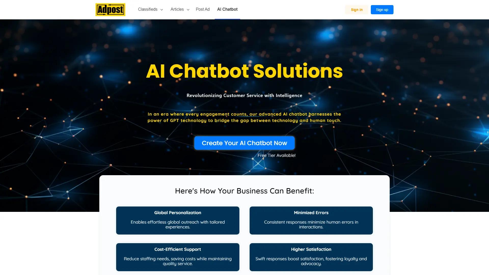 Adpost AI Chatbot screenshot