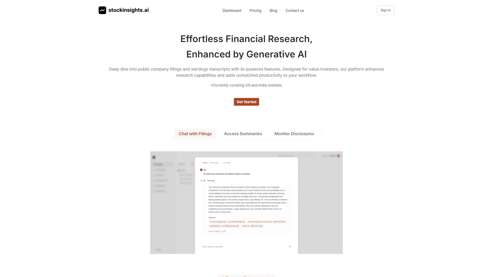 StockInsights AI screenshot