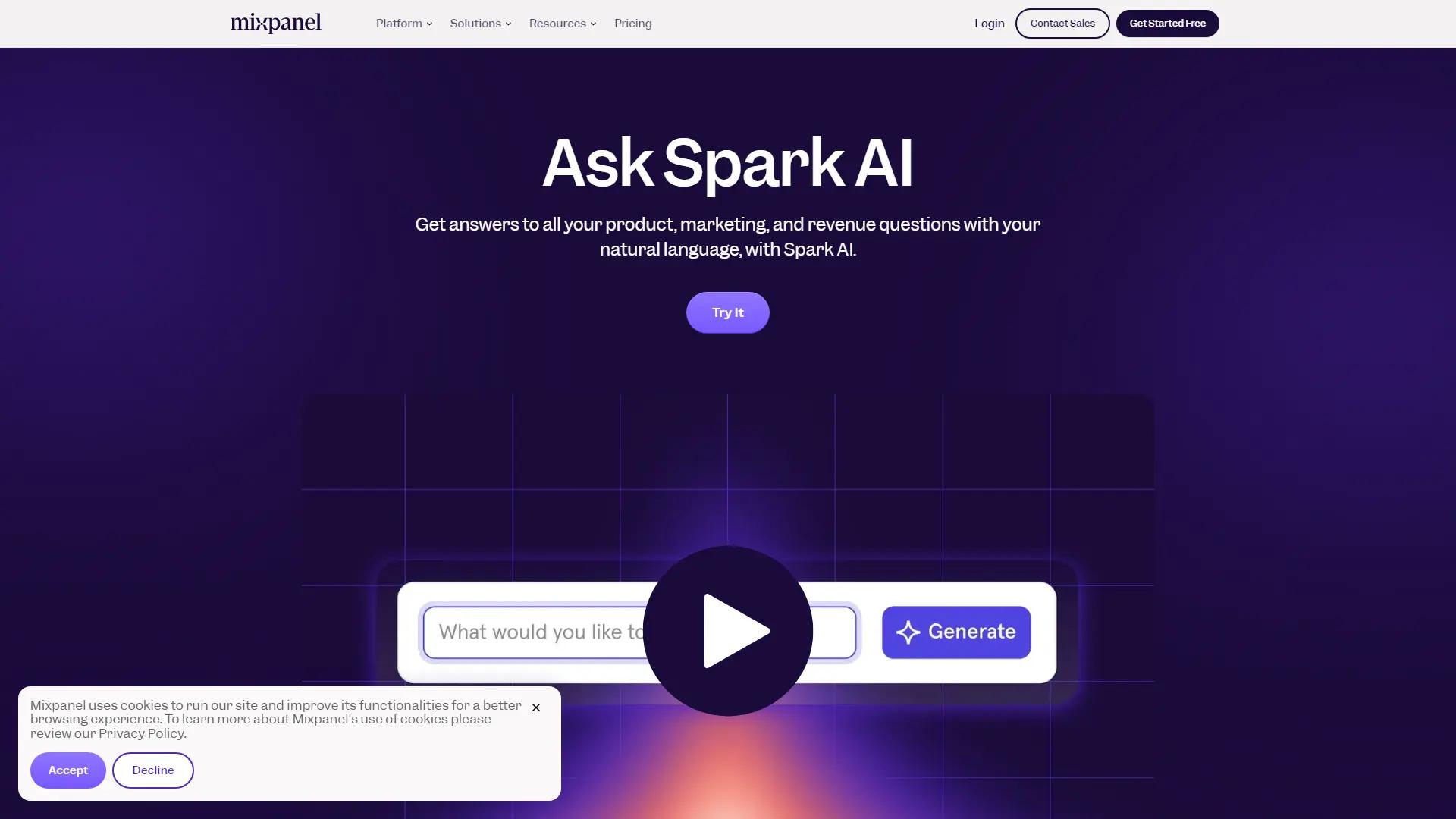 Mixpanel Spark screenshot