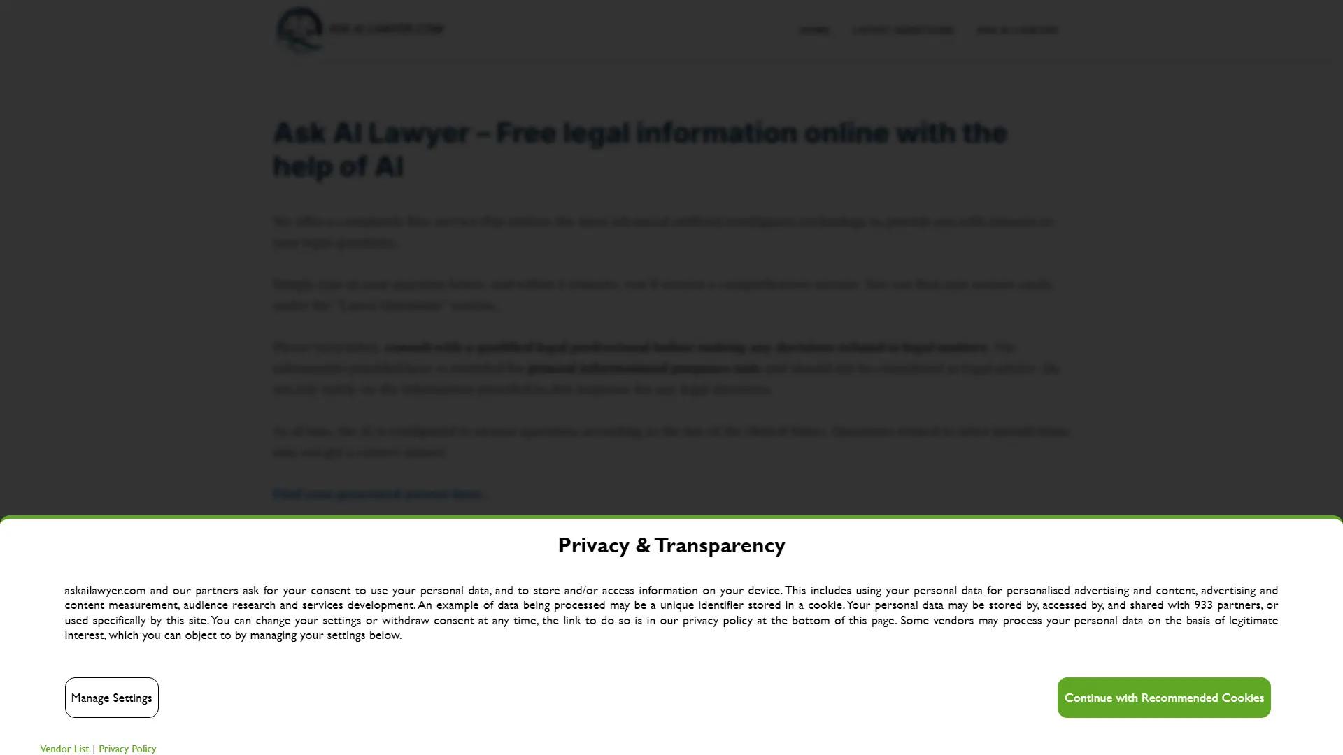 Ask AI Lawyer screenshot