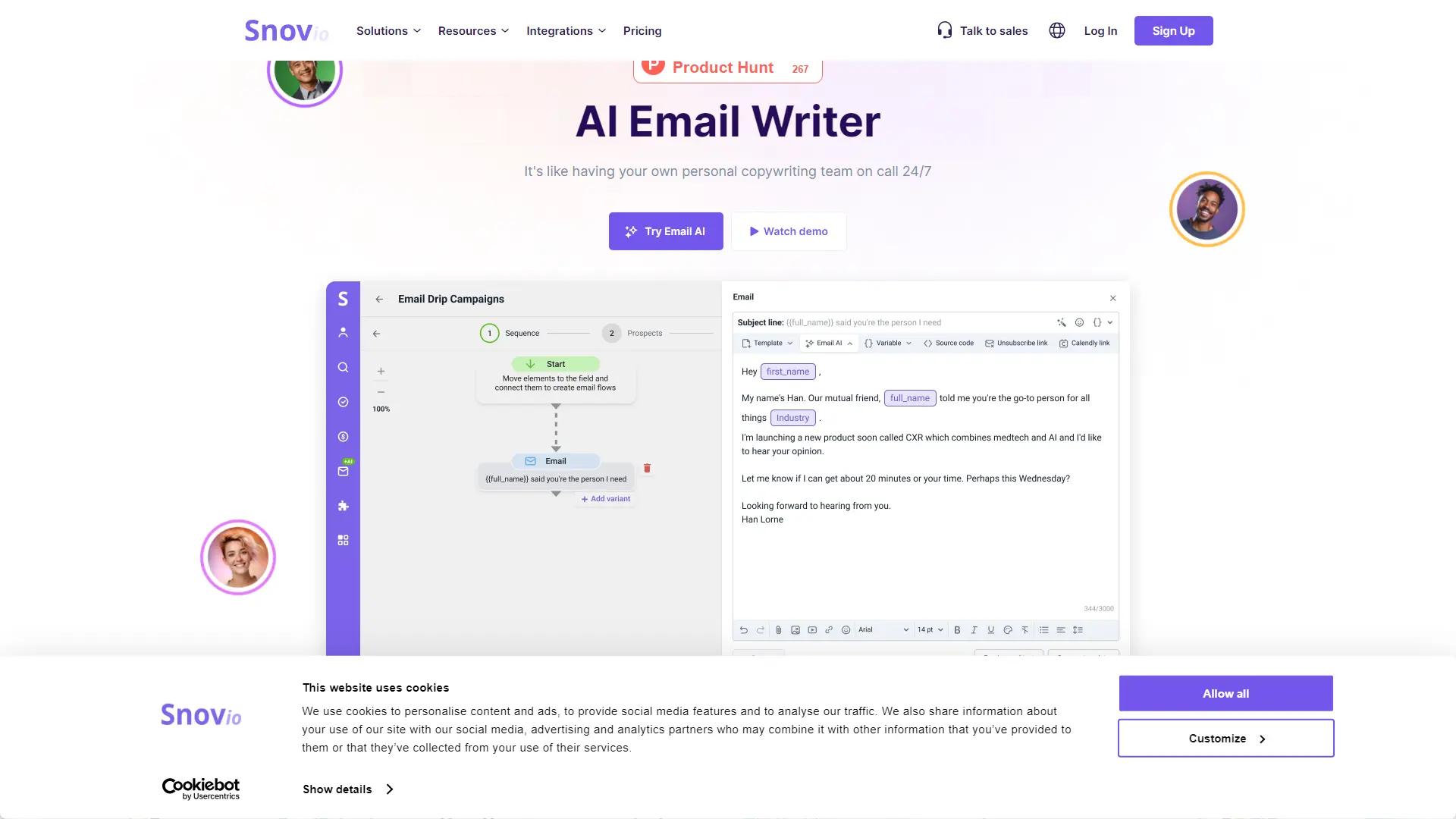 Snov Email Writer screenshot