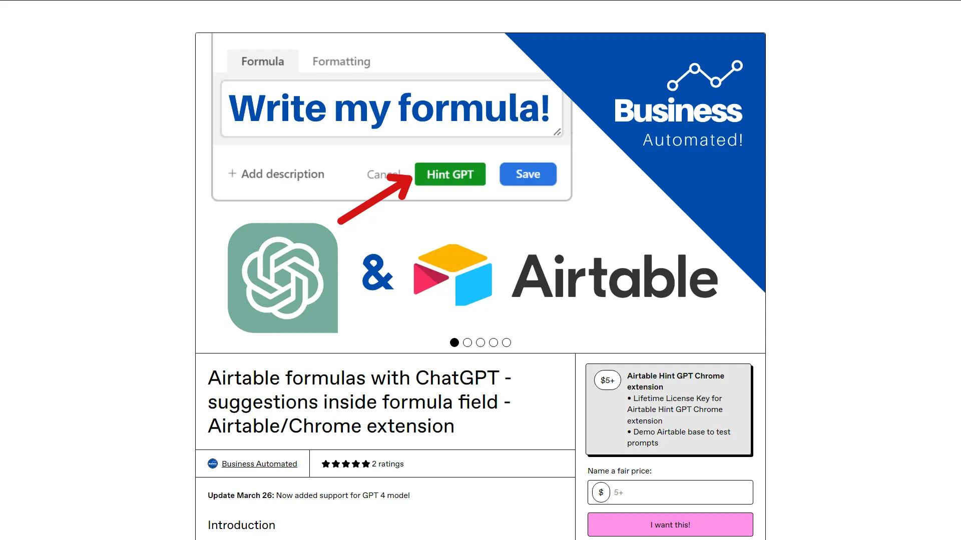 Airtable Hint GPT screenshot