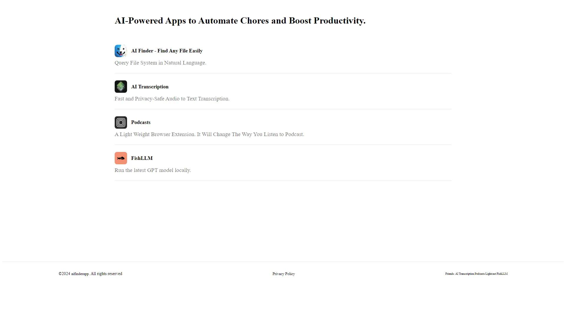AI Finder screenshot