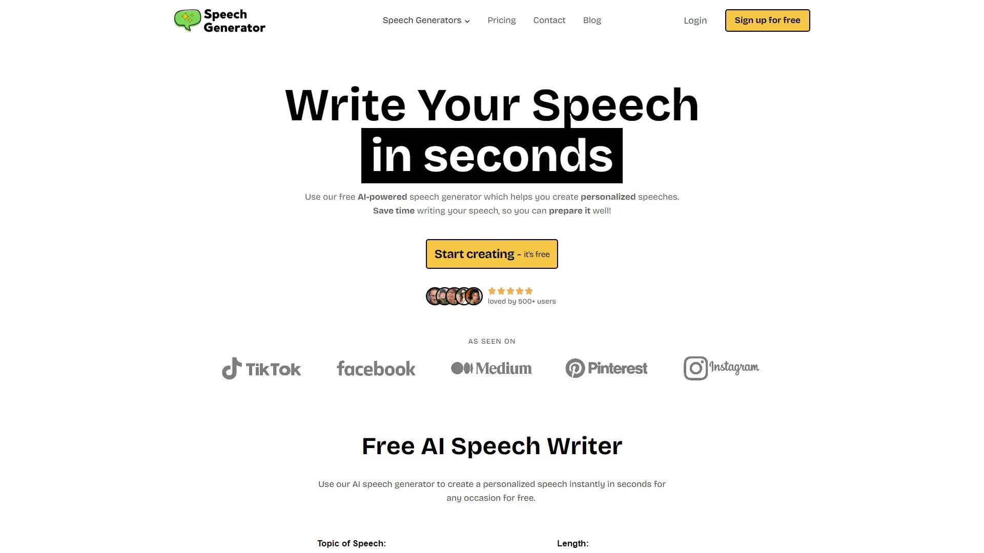 Speechgeneratorai screenshot